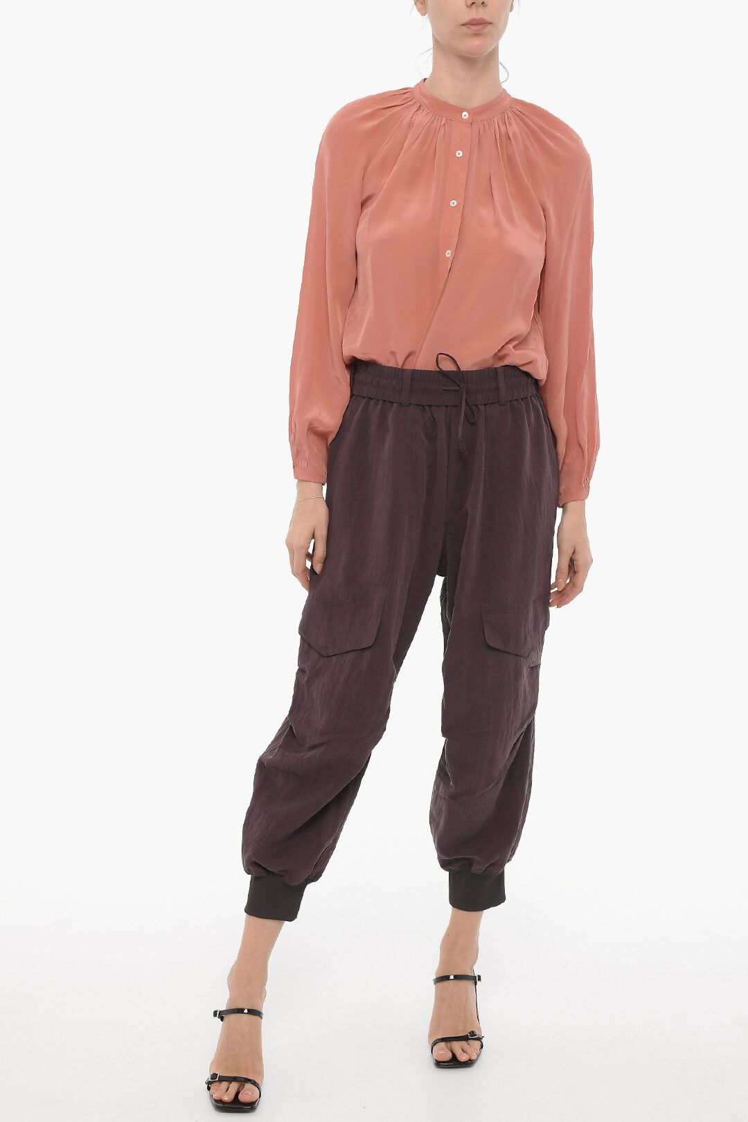 Y-3 × Yohji Yamamoto og1mm0824 Wide Leg Cargo Pants with Elastic Waistband Size 26" / US 2 / IT 38 - 4 Thumbnail