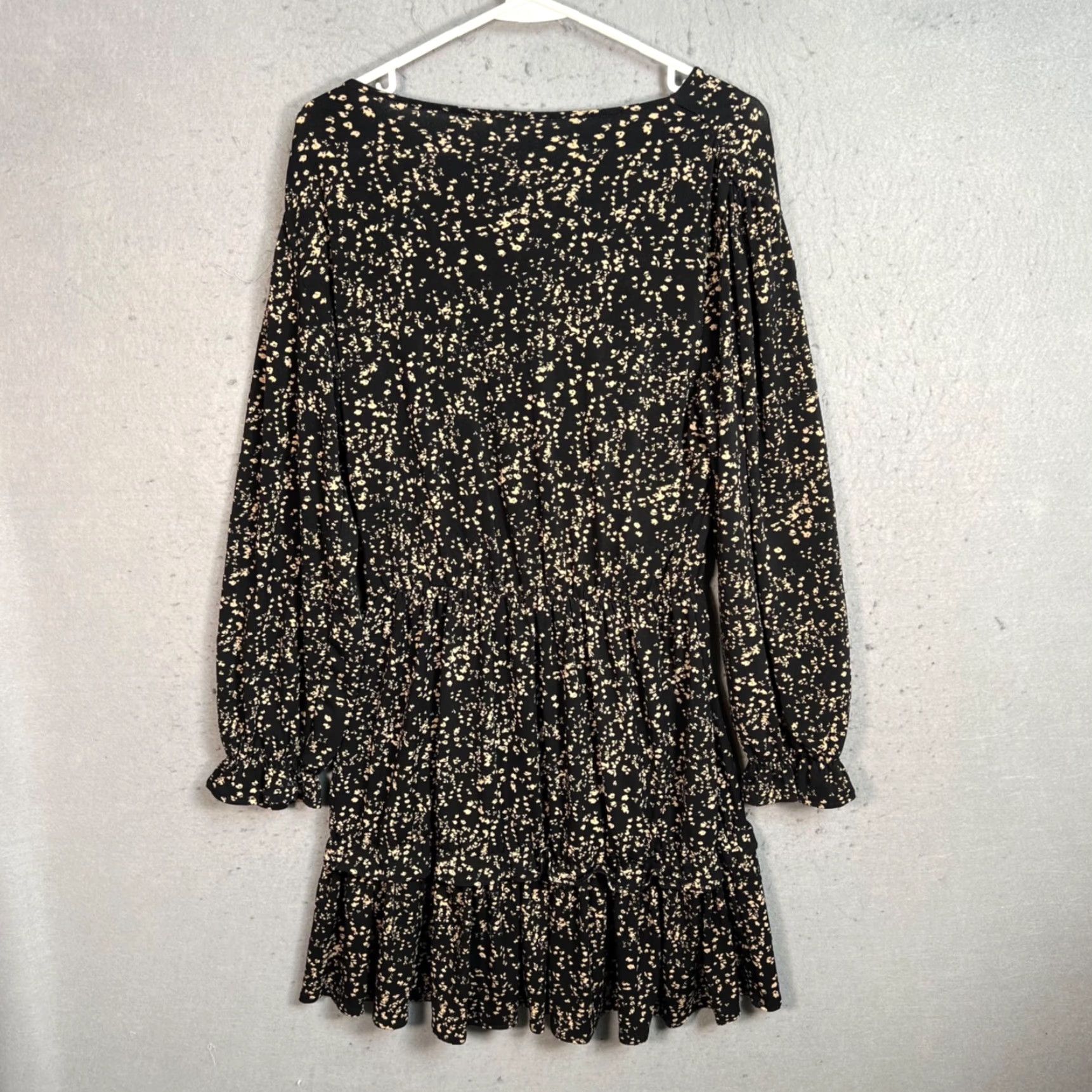 Mango Mango MNG Womens Size 8 Floral Black Beige Long Sleeve Dress Size M / US 6-8 / IT 42-44 - 2 Thumbnail