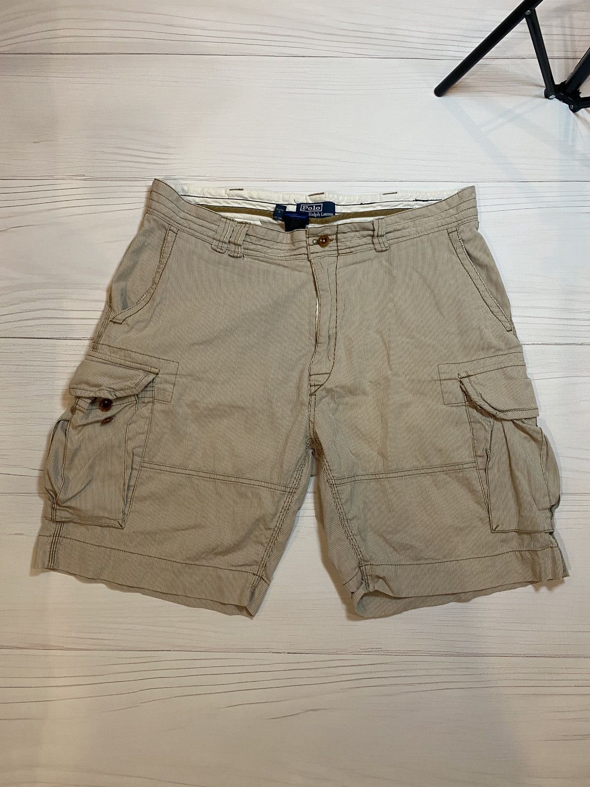 Polo Ralph Lauren Vintage Polo Ralph Lauren baggy cargo y2k striped shorts Size US 36 / EU 52 - 3 Thumbnail
