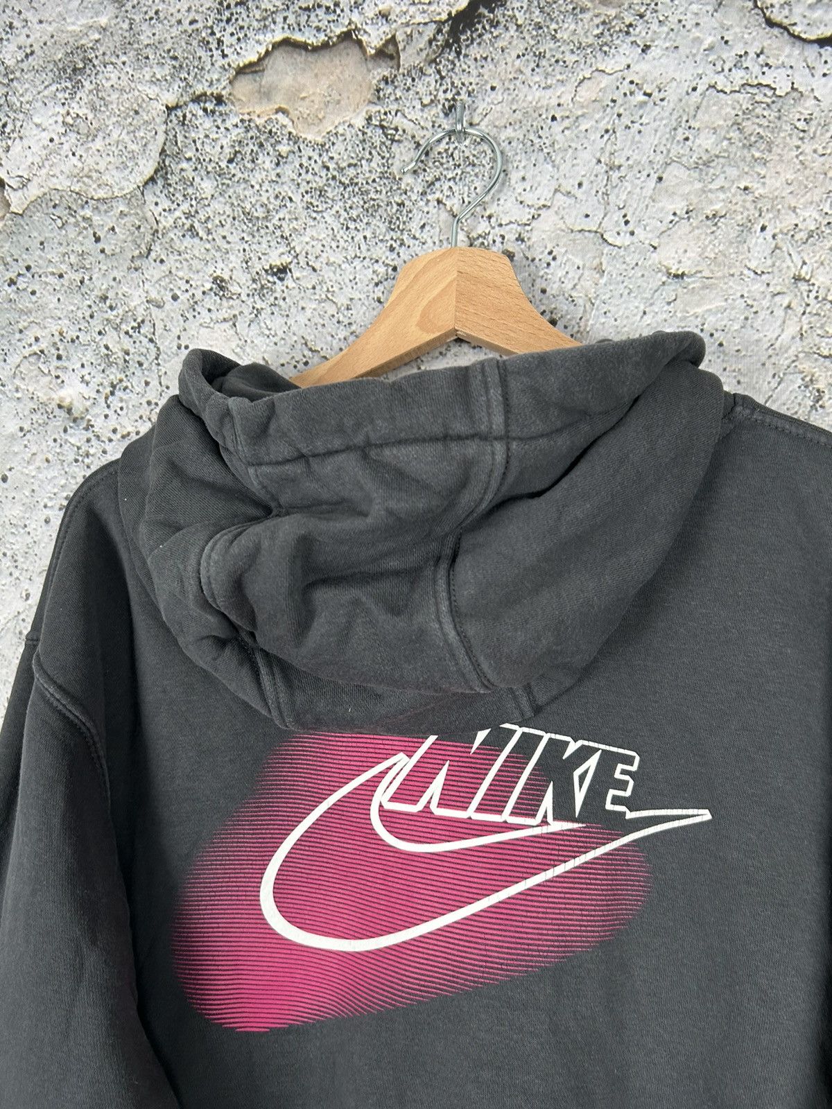 Nike Vintage Nike Swoosh Streetwear Drill Hoodie Sweatshirt Size US L / EU 52-54 / 3 - 3 Thumbnail