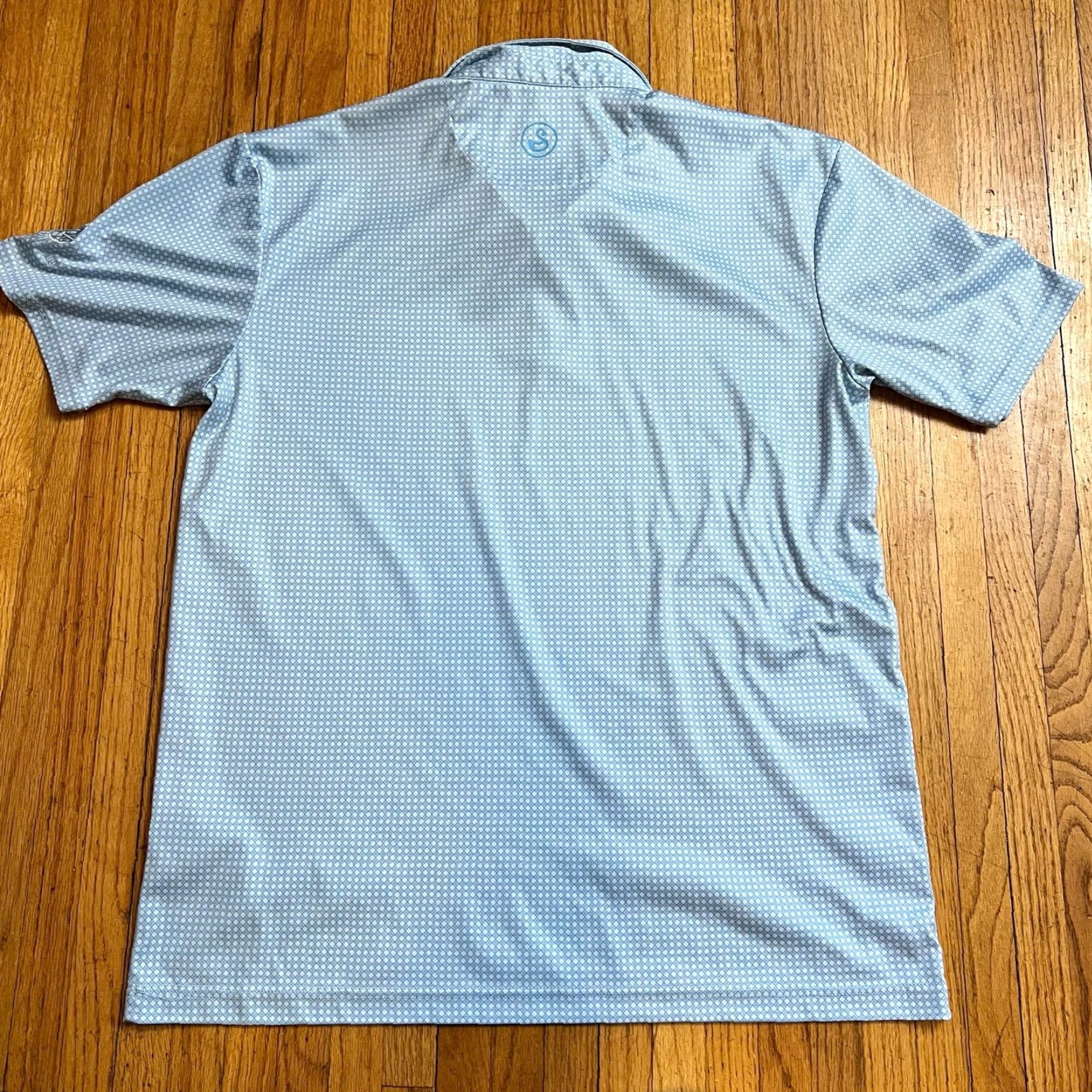 Vintage Swannies Polo Shirt Mens XL Golf Performance All Over Print Blue Geometric Womens? Mens Size US XL / EU 56 / 4 - 3 Thumbnail