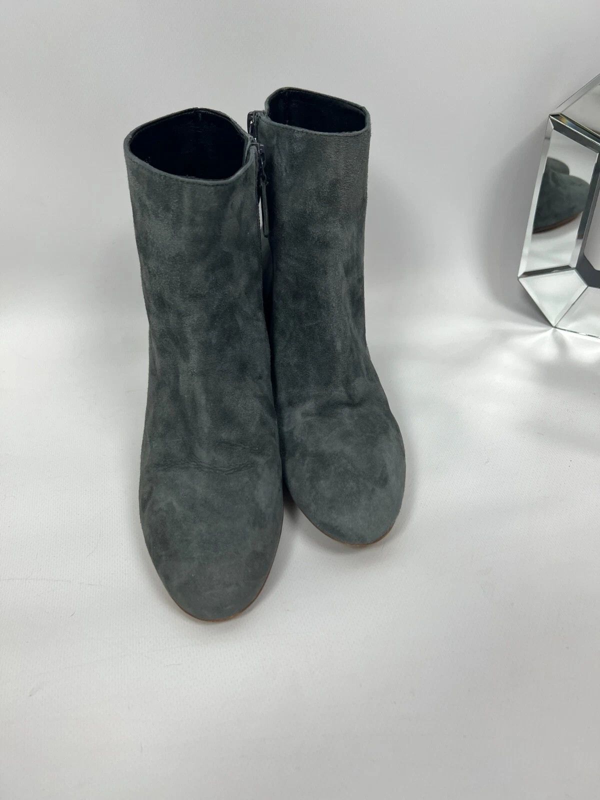 Reiss REISS Women's Charcoal Florens Casual Block Heeled Boots Size US 7.5 / IT 37.5 - 4 Thumbnail