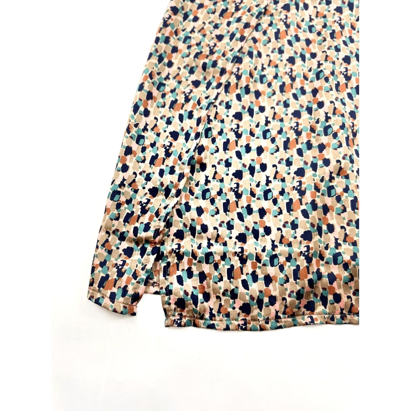 Nasty Gal Nasty Gal Dress Women’s 6 Pink Beige Green Rust V-Neck Half Sleeve Fit & Flare Knee Length No Belt Womens Size M / US 6-8 / IT 42-44 - 3 Thumbnail