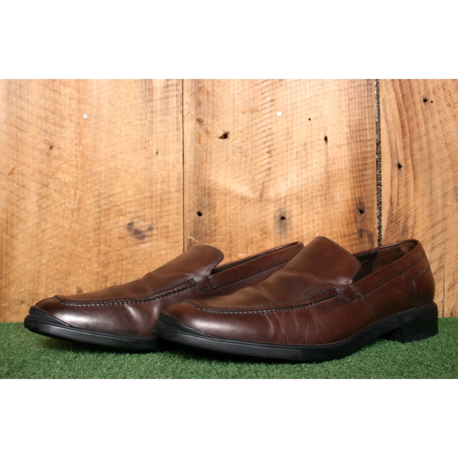 Cole Haan COLE HAAN Air Stylar Brown Leather Split Apron Toe Venetian Loafers Sz. 12M Mens Dress Loafer Size US 12 / EU 45 - 2 Thumbnail