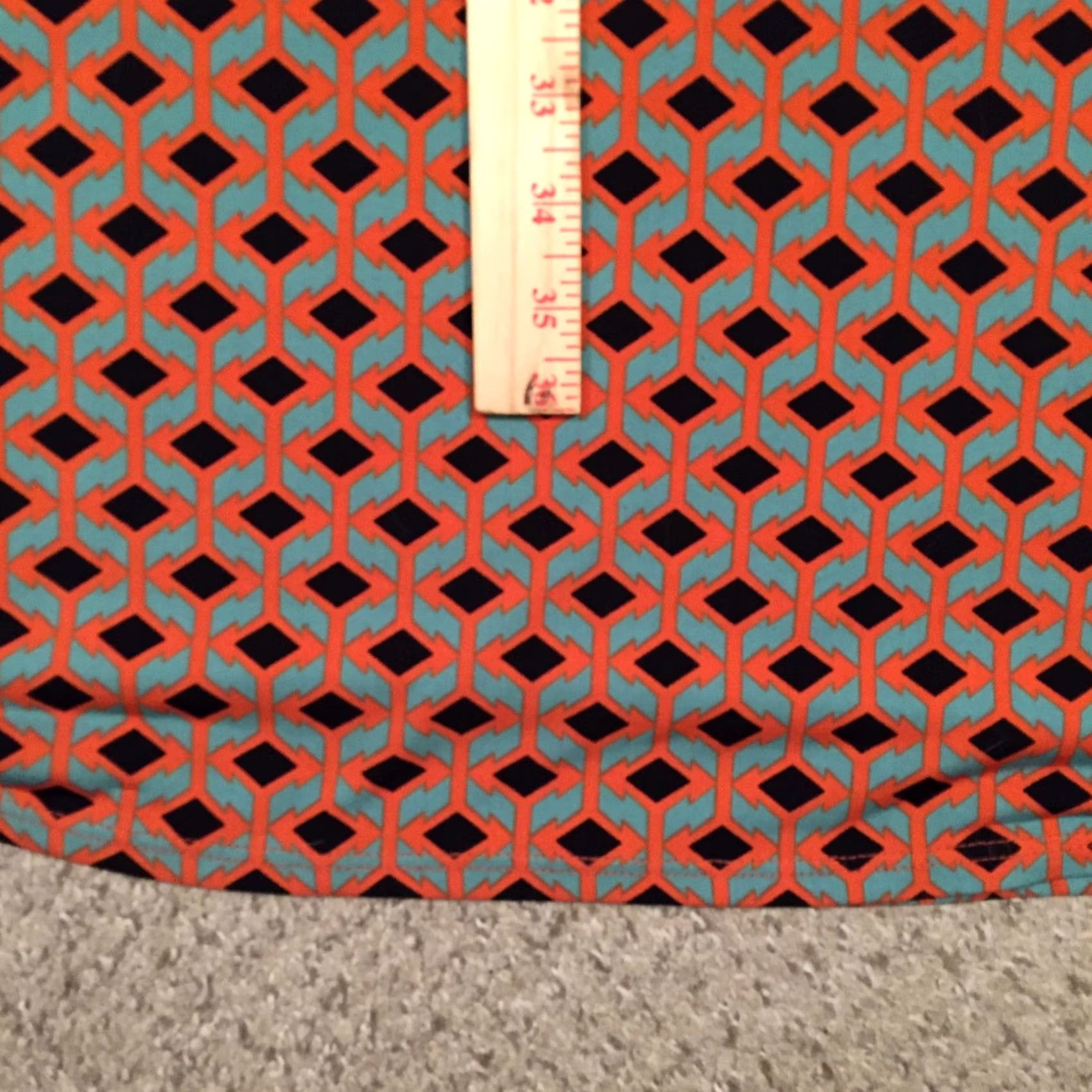 Vintage LuLaRoe Skirt Womens M Orange Maxi Green Geometric Long Unlined Pull Size 32" / US 10 / IT 46 - 5 Thumbnail