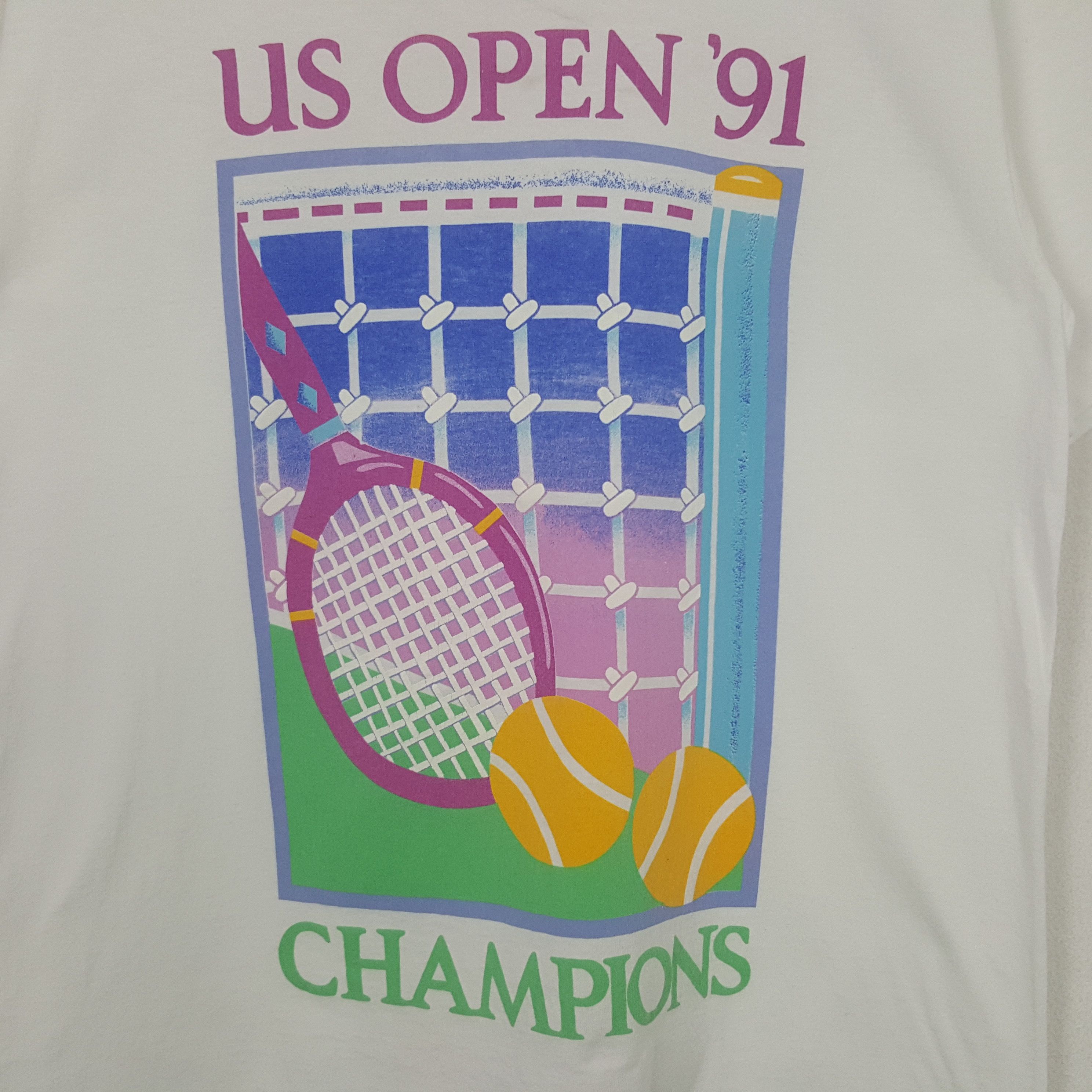 Vintage Vintage US Open 1991 Champions Tennis Tshirt RR29 Size US M / EU 48-50 / 2 - 2 Thumbnail