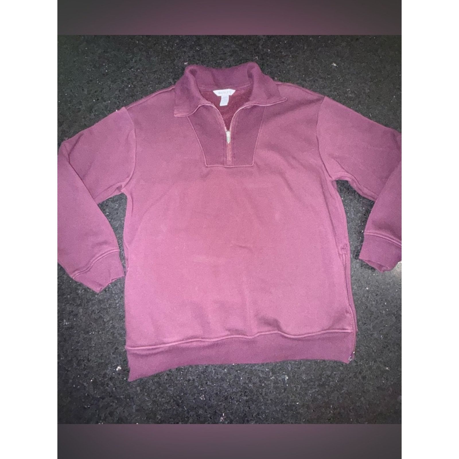 Athleta ATHLETA FOREVER FLEECE PLUM 1/4 ZIP COLLARED SWEATSHIRT SZ M Size M / US 6-8 / IT 42-44 - 2 Thumbnail