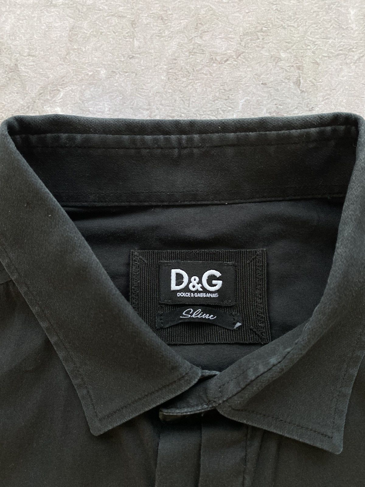 Dolce & Gabbana × Vintage Vintage Dolce & Gabbana D&G Slim Black Shirt Button Up Mini Size US L / EU 52-54 / 3 - 6 Thumbnail