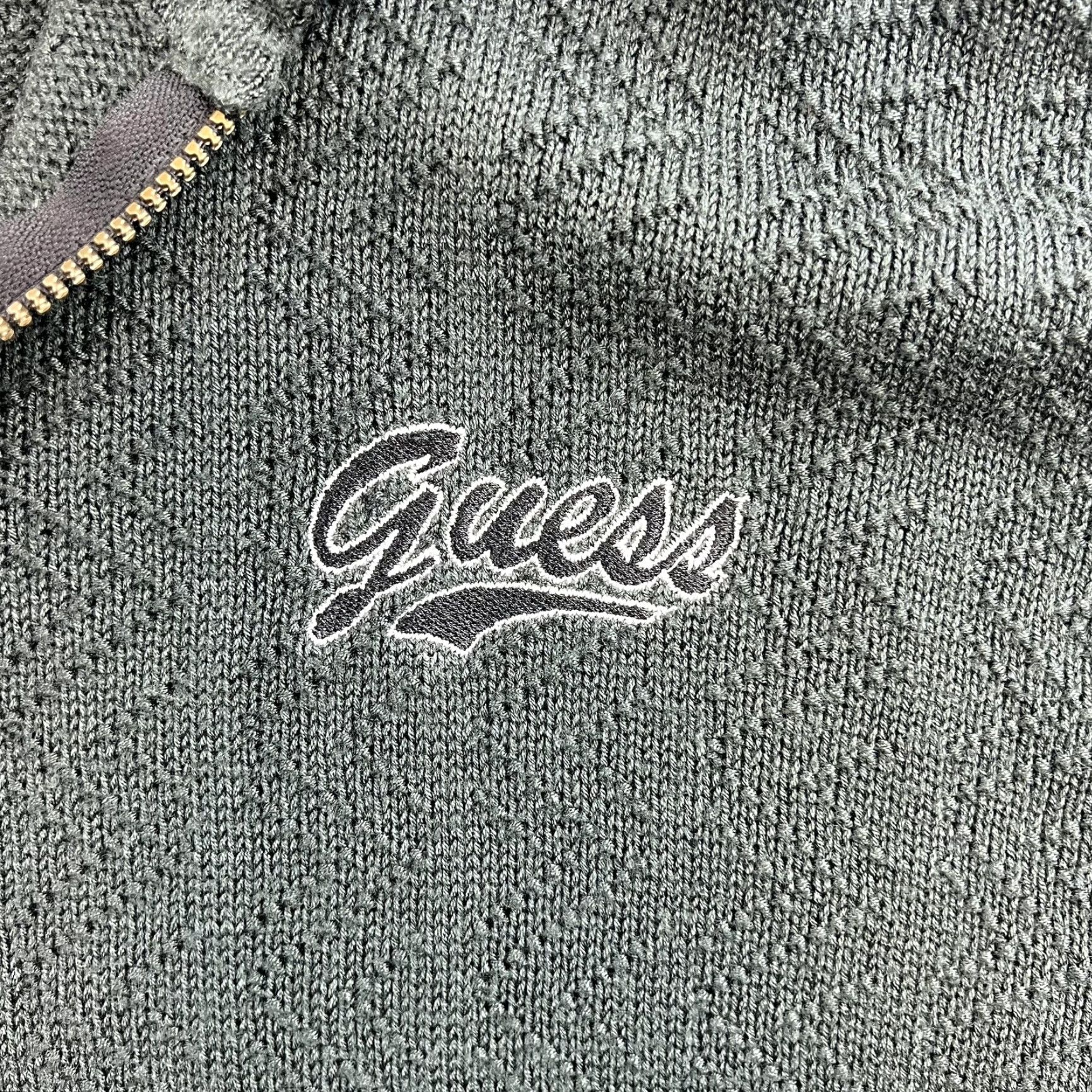 Guess VINTAGE GUESS Sweater Mens XL Green 1/4 Zip Collared Striped Made USA 90s Size US XL / EU 56 / 4 - 7 Thumbnail