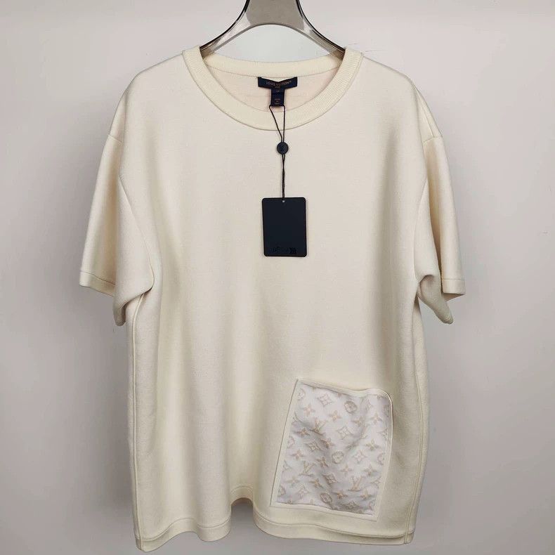 Louis Vuitton Louis Vuitton Cream Short Sleeve Sweatshirt-dmc Size US M / EU 48-50 / 2 - 1 Thumbnail