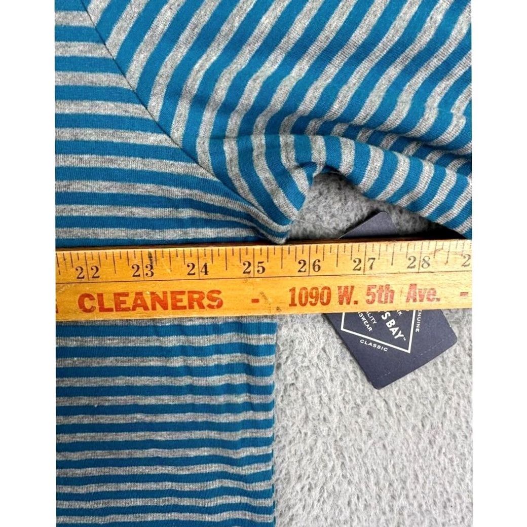 Vintage St. John's Bay Henley Shirt Mens XL Blue/Gray Striped Long Sleeve Classic NEW Size US XL / EU 56 / 4 - 6 Thumbnail