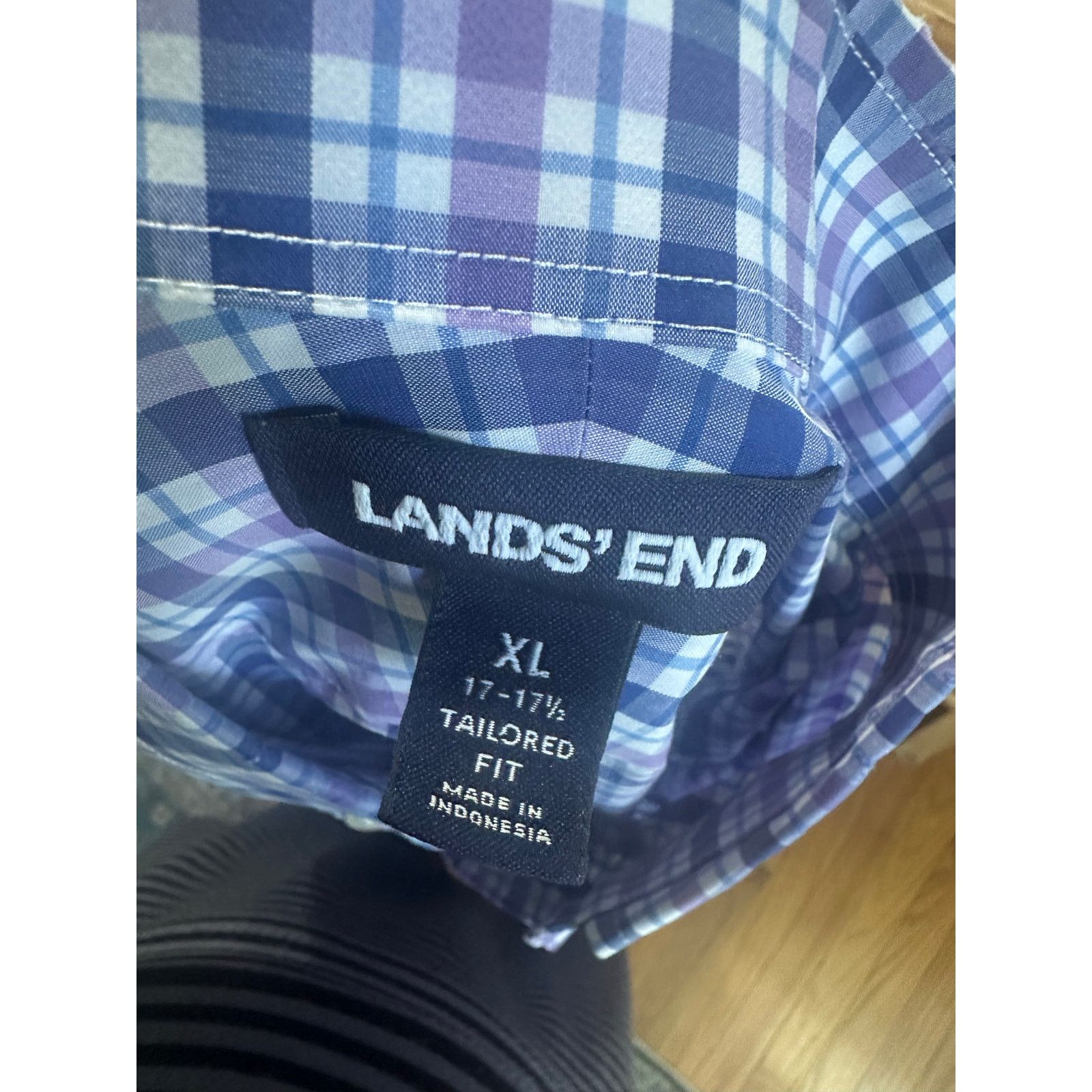 Lands' End Lands’ End Blue Longsleeve Button Up Tailored Fit Shirt Size US XL / EU 56 / 4 - 6 Thumbnail