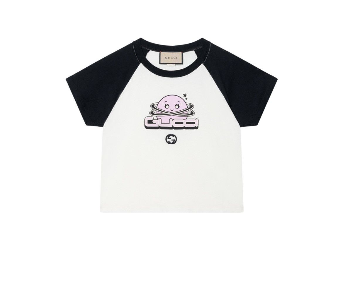 Gucci Gucci Interlocking G Pink Planet cotton T-shirt Crop Top Size XL / US 12-14 / IT 48-50 - 1 Thumbnail
