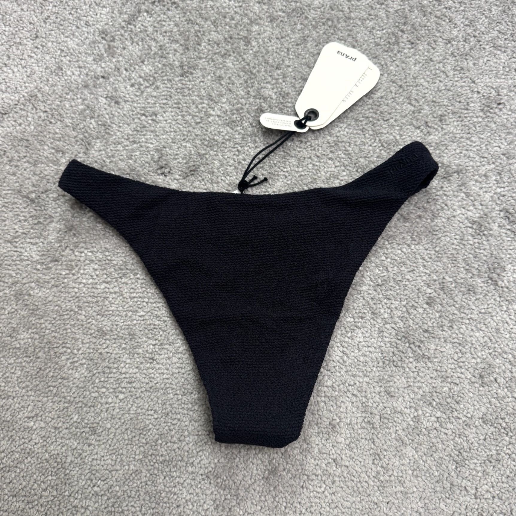 Prana Prana Bikini Bottom Womens XS Black Textured Lahari Scrunch Classic Swimwear NWT Size 26" / US 2 / IT 38 - 2 Thumbnail