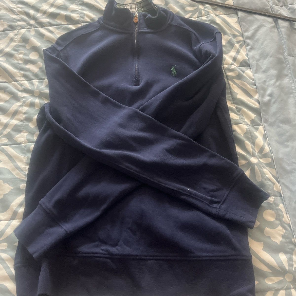 Polo Ralph Lauren × Ralph Lauren Navy Blue Polo Ralph Lauren Quarter Zip Size US L / EU 52-54 / 3 - 3 Thumbnail