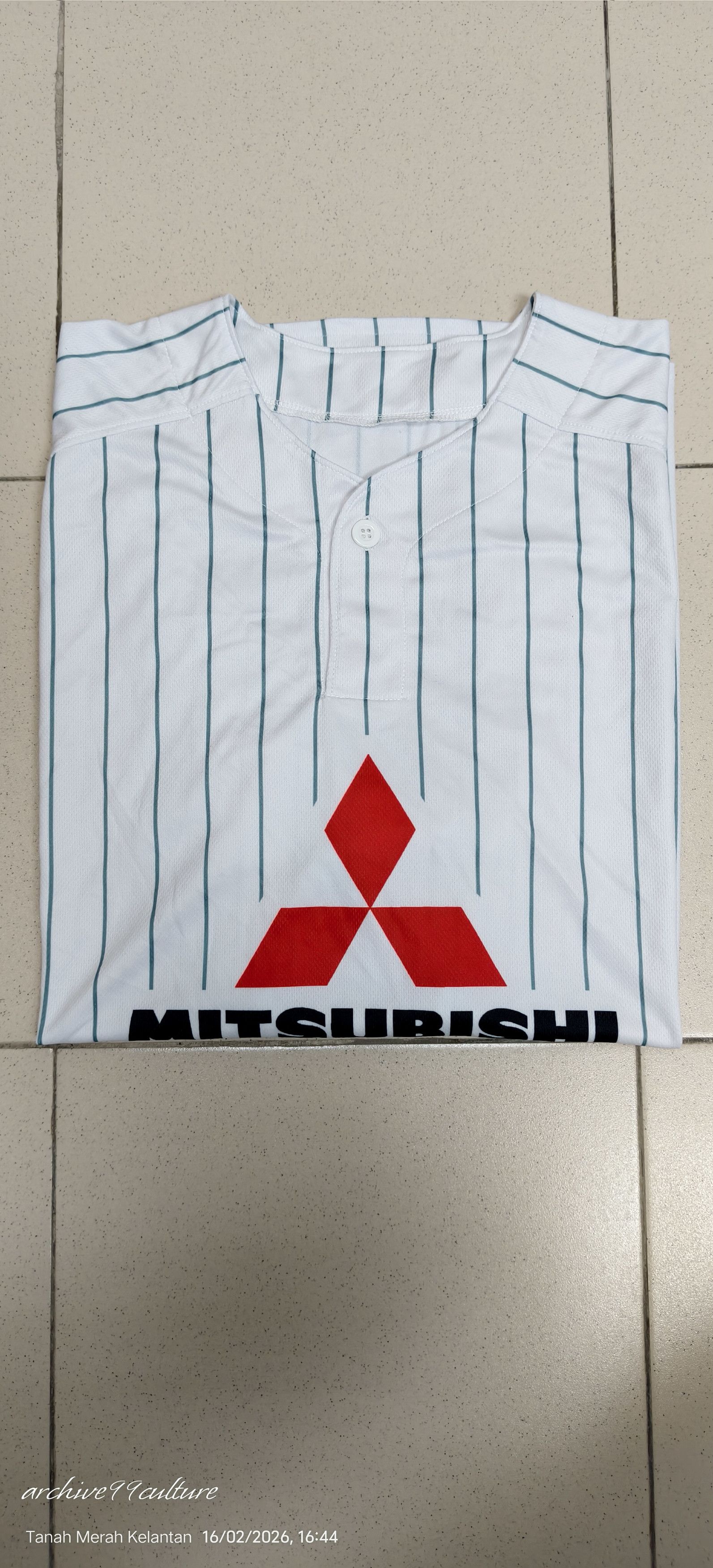 Japanese Brand RARE Mitsubishi Heavy Industries Pinstripe Baseball Jersey Size US XL / EU 56 / 4 - 12 Thumbnail