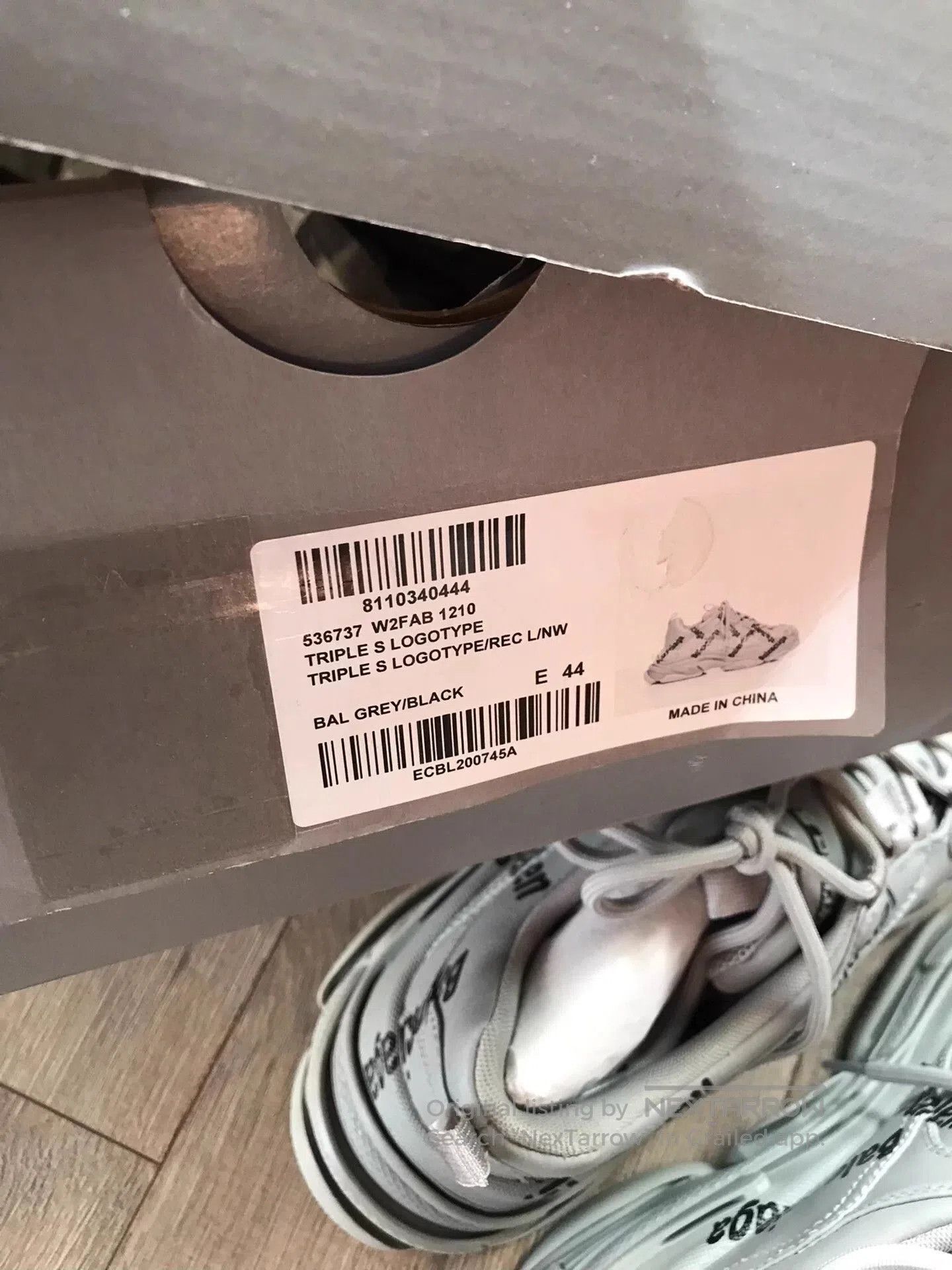Balenciaga Gray High-Top Sneakers with Logo Print, Size 11. Size US 11 / EU 44 - 8 Thumbnail