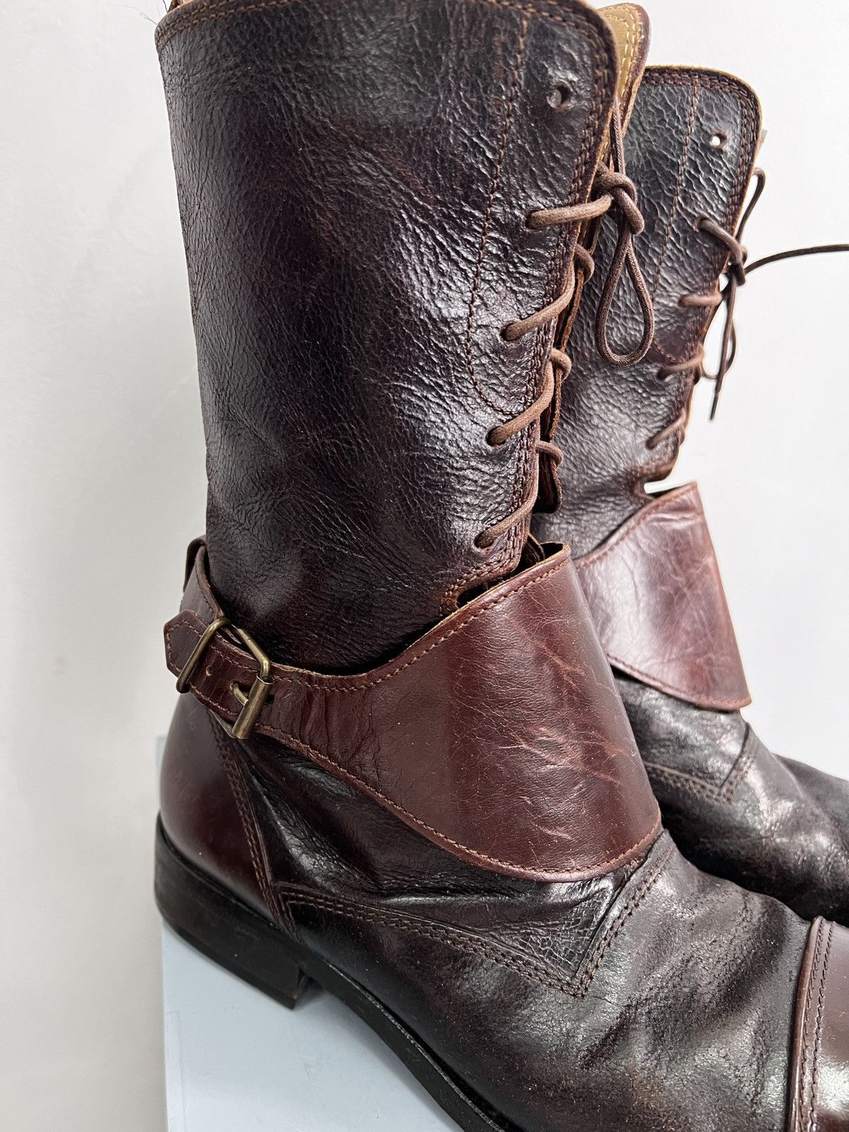 Hugo Boss × Japanese Brand × Vintage VINTAGE ENGENDERED BROWN LEATHER BOOTS HUGO BOSS 90s rare Size US 8 / EU 41 - 10 Thumbnail