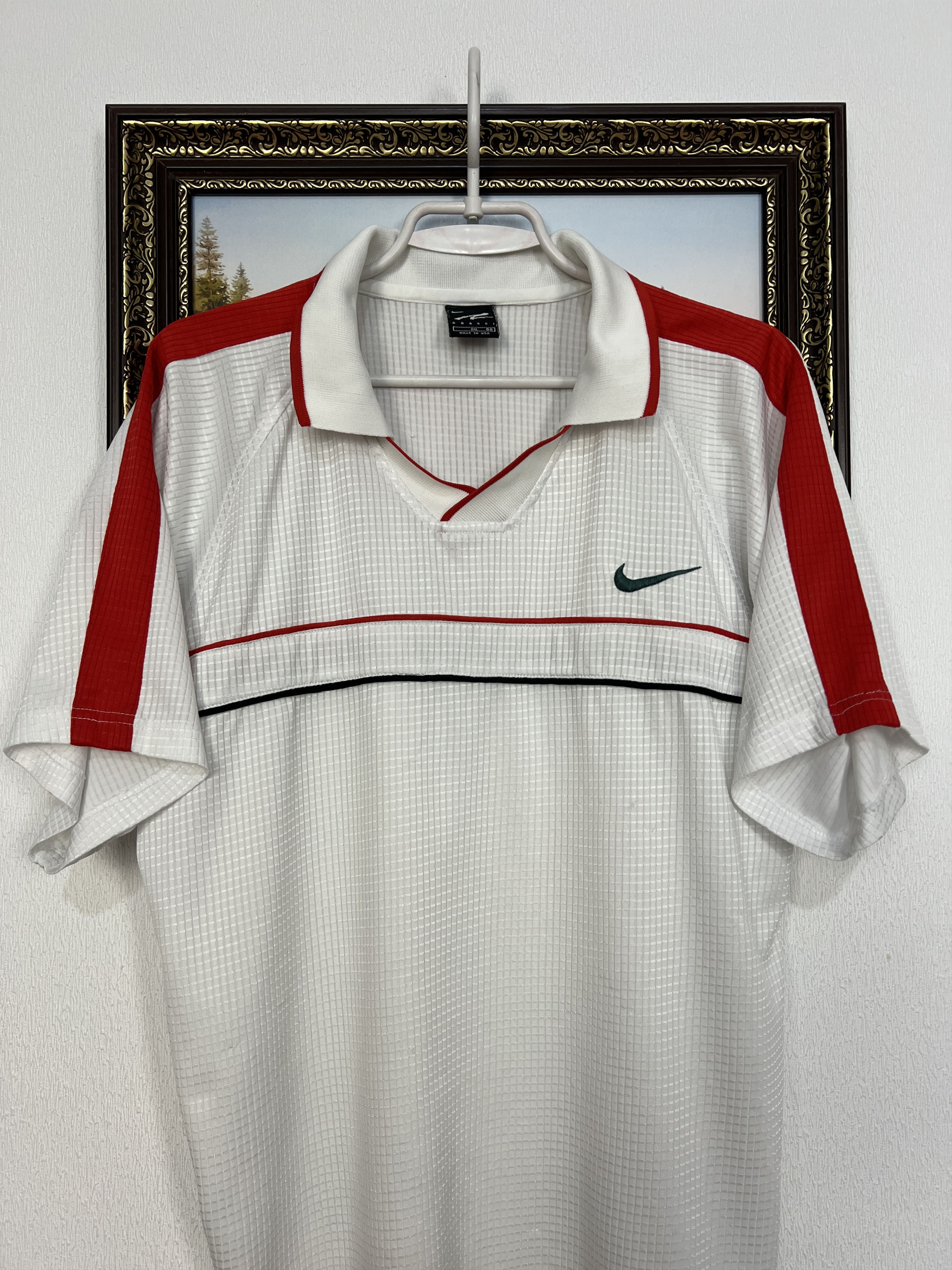 Nike Vintage 2000's Andre Agassi Tennis Polo Shirt Trikot Jersey Size US XL / EU 56 / 4 - 2 Thumbnail