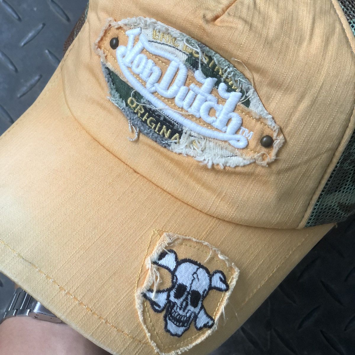 Vintage 🚫 SOLD 🚫 Vintage Vondutch Skeleton Camouflage Trucker Hat Size ONE SIZE - 4 Thumbnail