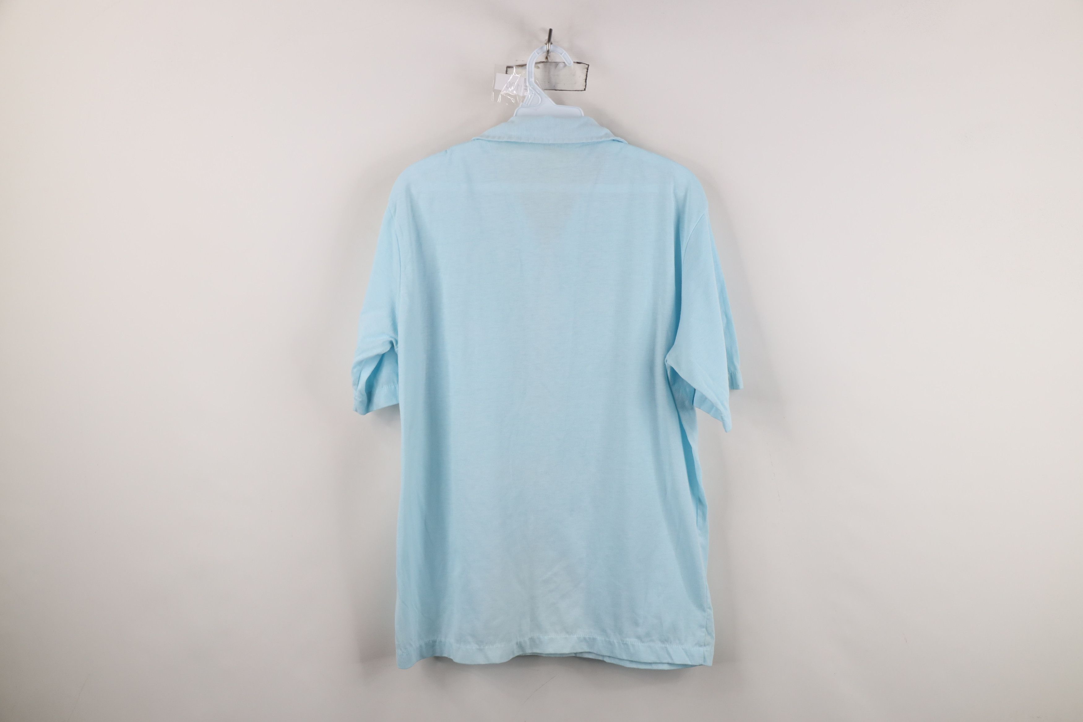 Vintage Vintage 70s Streetwear Collared Polo Shirt Carolina Blue Size US L / EU 52-54 / 3 - 11 Thumbnail
