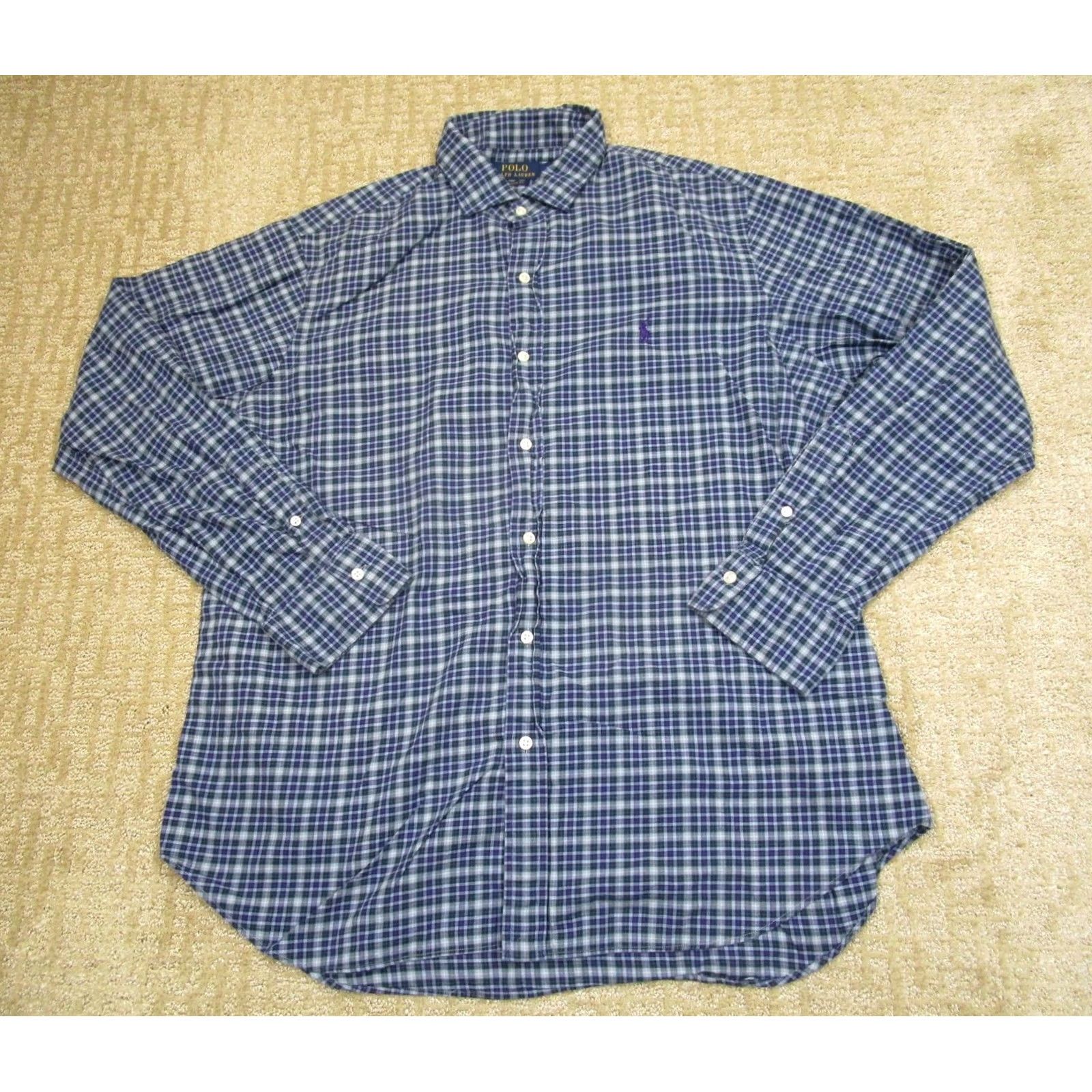 Polo Ralph Lauren Polo Ralph Lauren Shirt Men XL Blue Plaid Button-Up Long Sleeve Classic Fit Polo Ralph Lauren Shirt Men XL Blue Plaid Long Sleeve Button-Up Size US XL / EU 56 / 4 - 2 Thumbnail