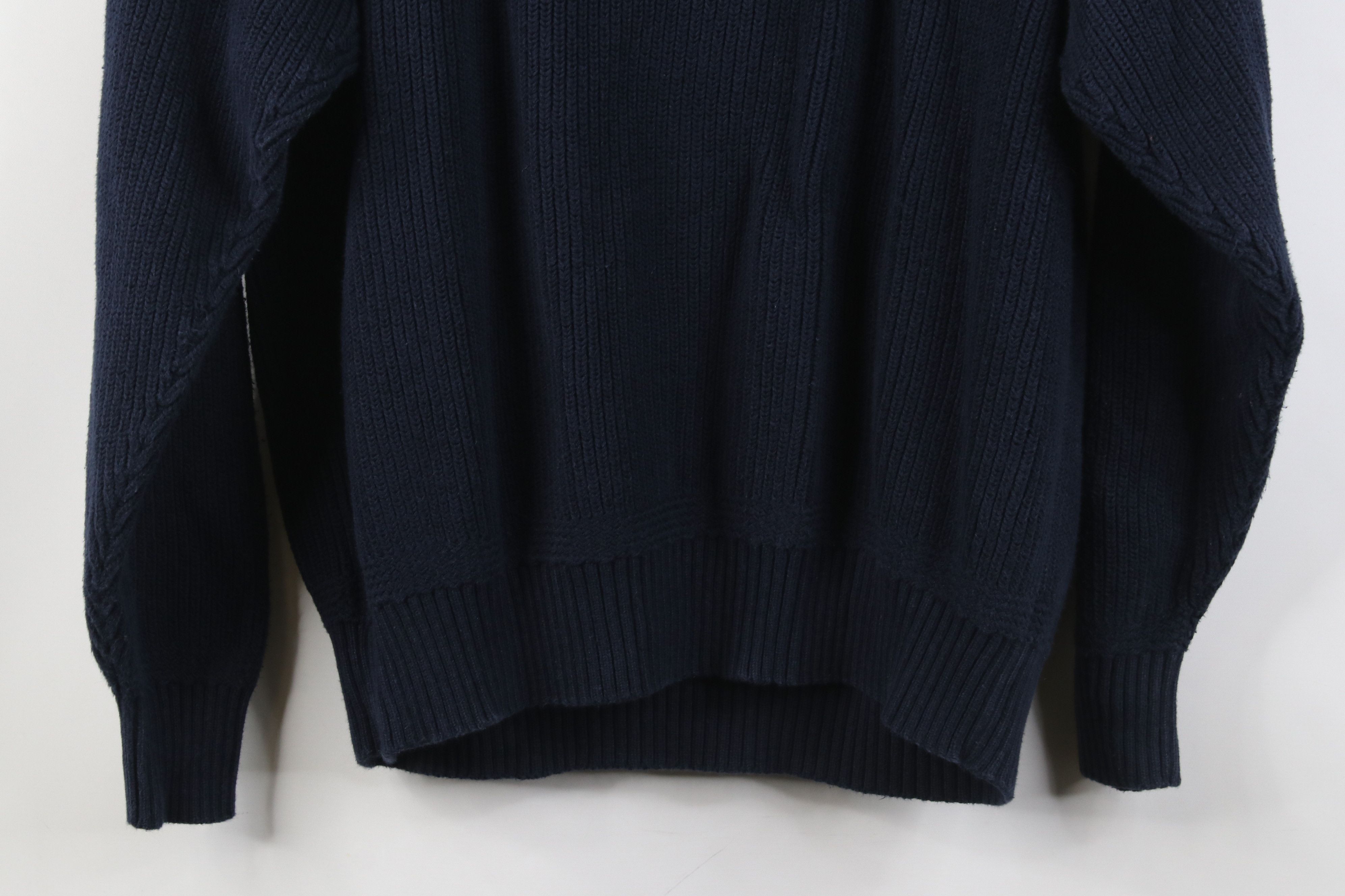 Vintage Vintage 90s Streetwear Ribbed Knit Henley Sweater Blue Size US M / EU 48-50 / 2 - 11 Thumbnail