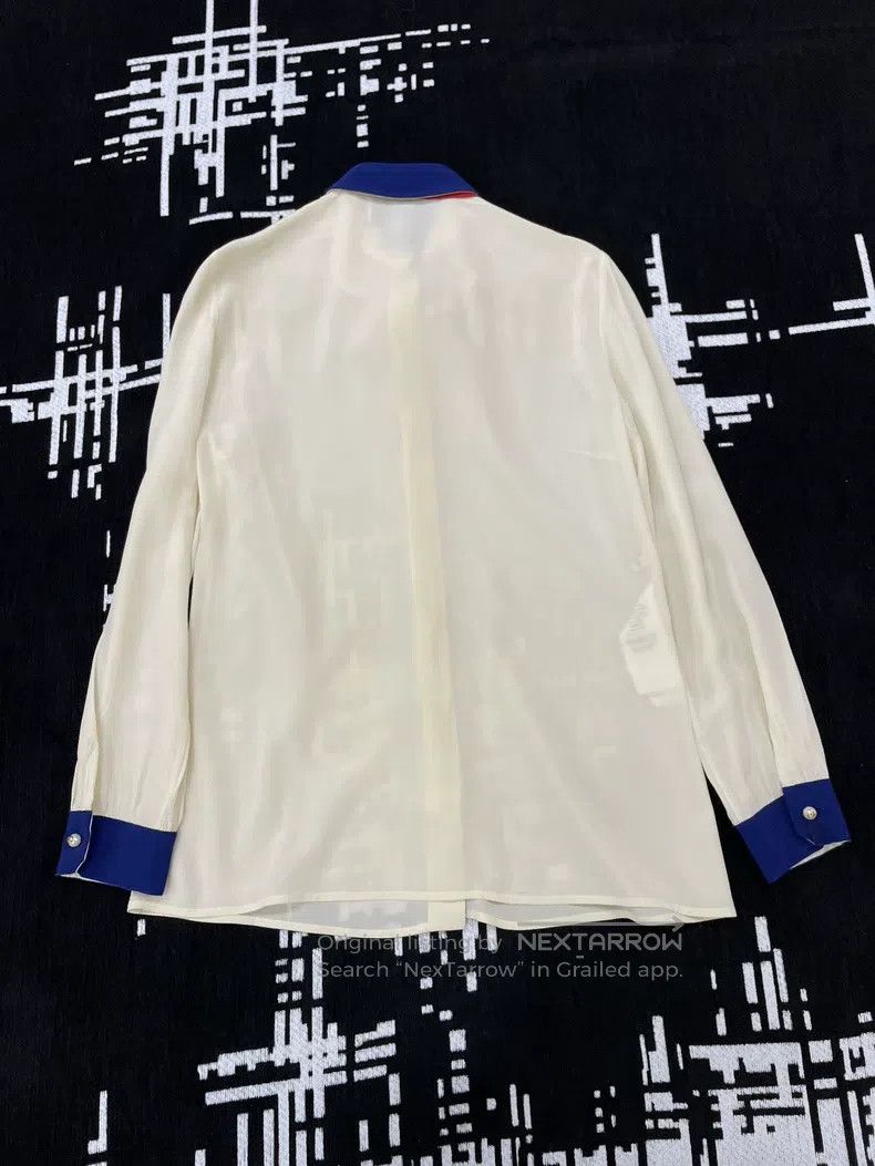 Gucci Gucci Beige little bee laced silk shirt Size S / US 4 / IT 40 - 3 Thumbnail