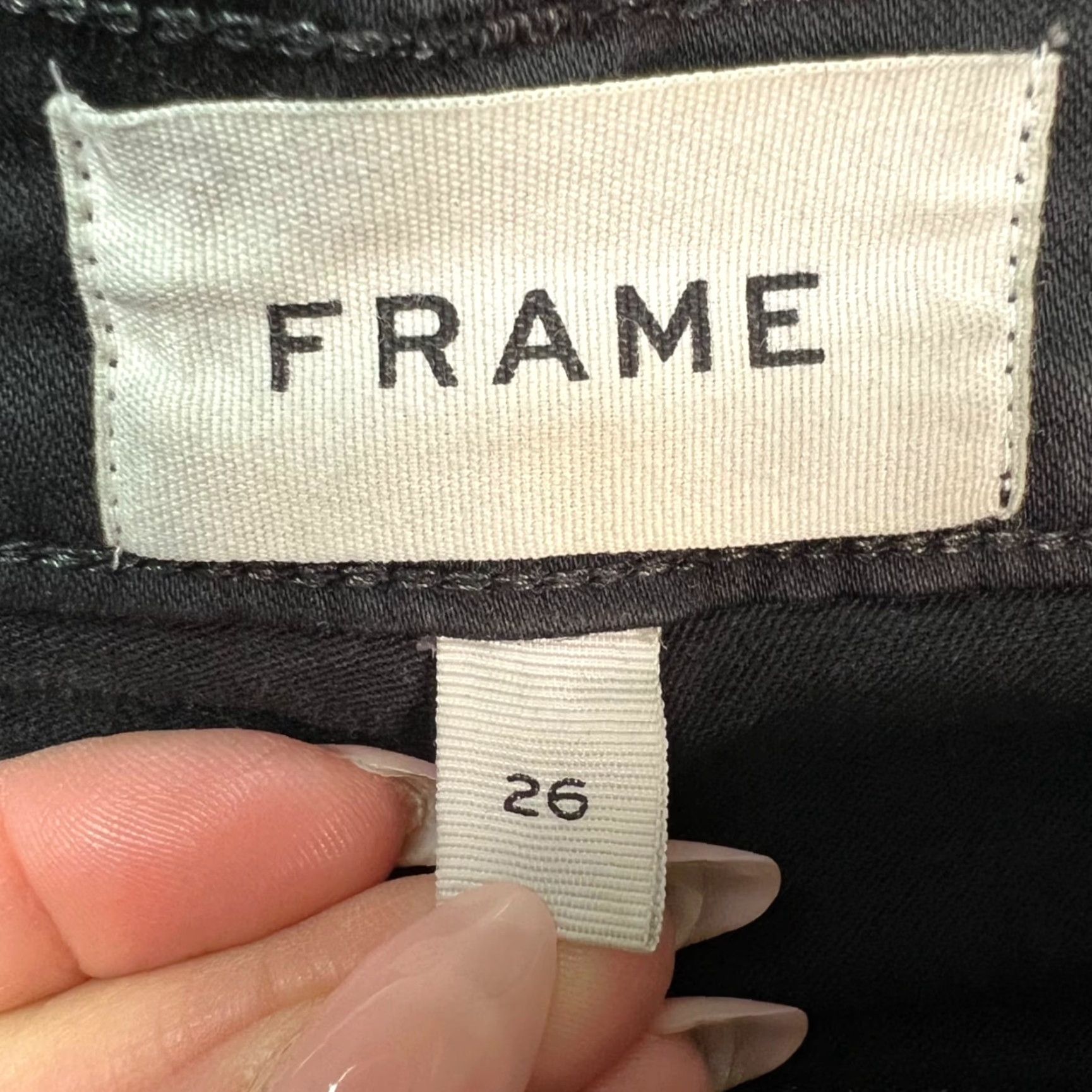 Frame VINTAGE FRAME Womens Size 26 Ali High Rise Cigarette Noir Coated Black Skinny Jeans Size 26" / US 2 / IT 38 - 3 Thumbnail