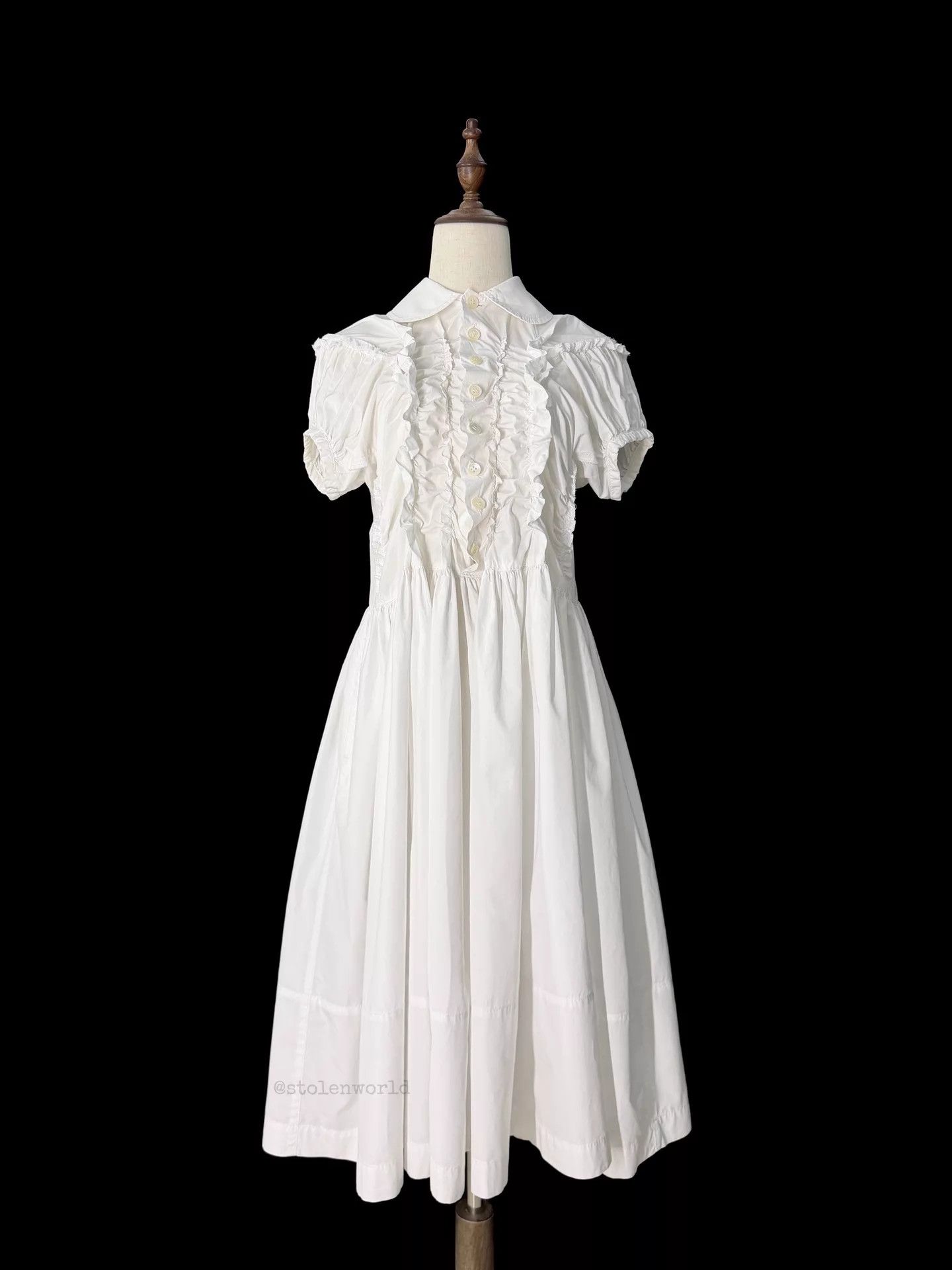 Comme des Garcons Comme des Garçons White Pleated Ruffled Tricot Dress S Size S / US 4 / IT 40 - 7 Thumbnail