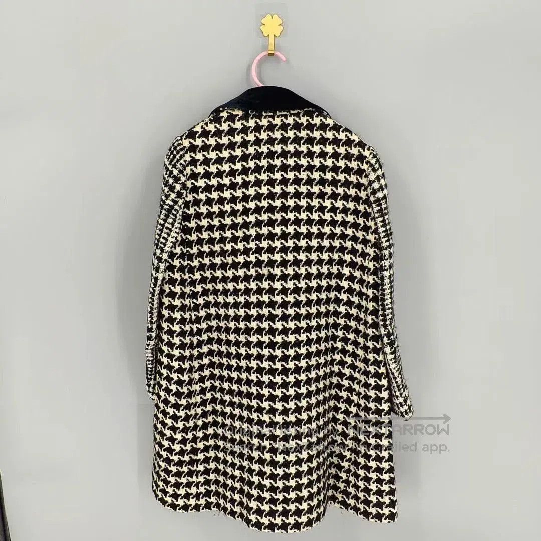 Dior dior houndstooth wool coat with velvet collar. Size XXS / US 00 / IT 34 - 2 Thumbnail
