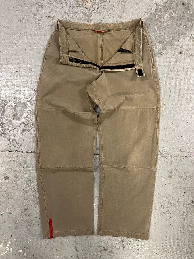 Prada × Vintage 2000s Prada Linea Rossa Beige Pants Size US 33 - 8 Thumbnail