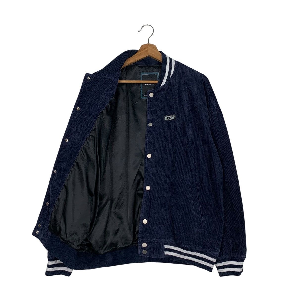 Japanese Brand PSO Brand Blue Black Corduroy Varsity Jacket #1846-C80 Size US M / EU 48-50 / 2 - 9 Thumbnail