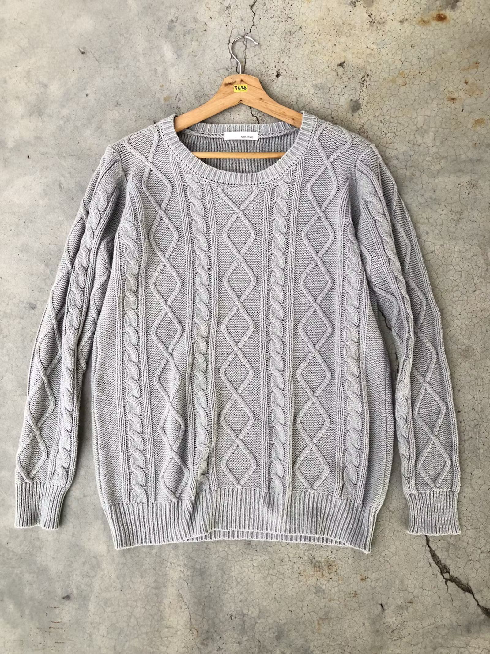 Aran Isles Knitwear × Designer 💥Vintage Africataro Pullover/Pureknit Knitting Pattern Size US L / EU 52-54 / 3 - 1 Thumbnail