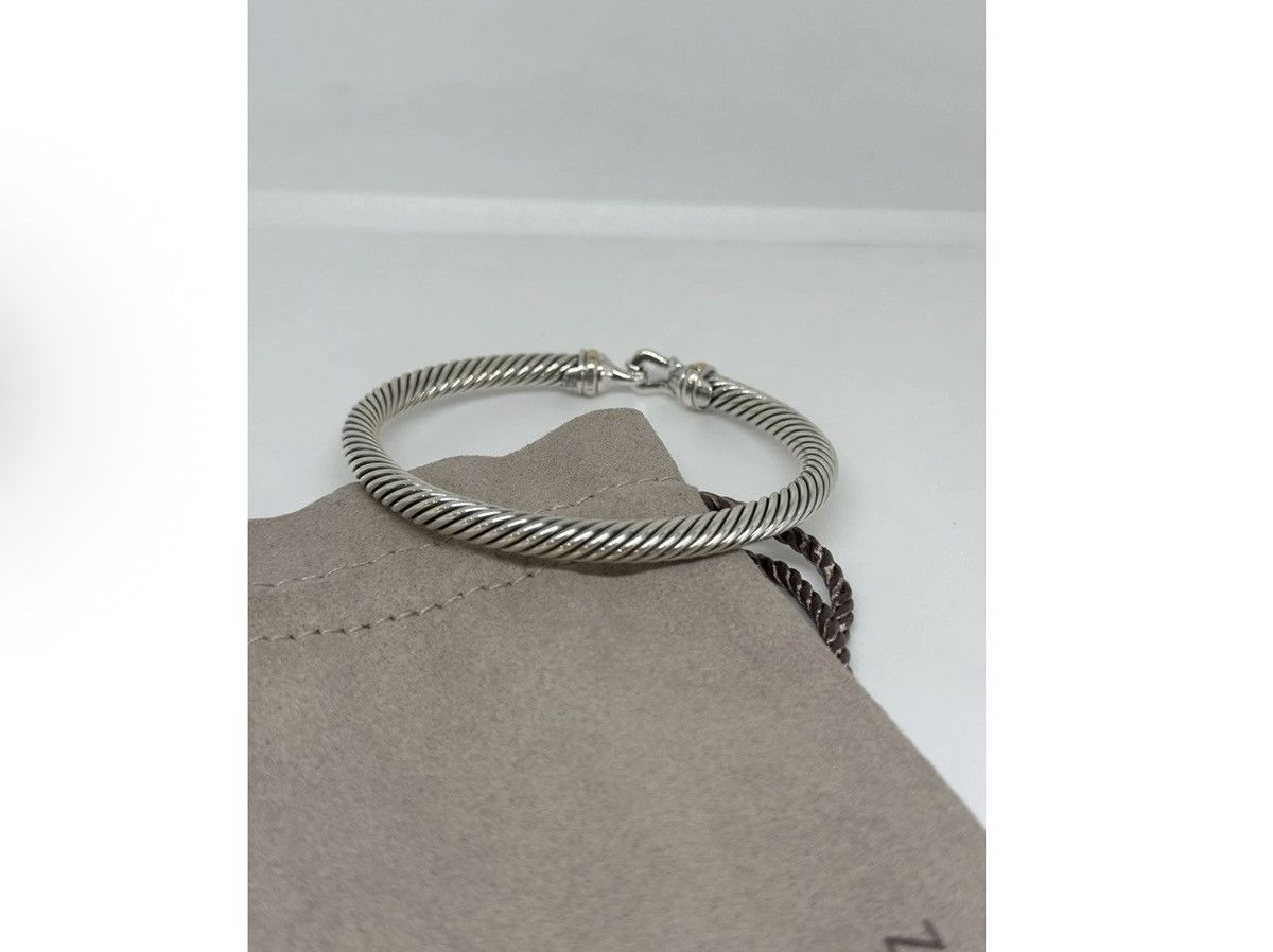 David Yurman David Yurman Classic Cable Silver Bangle w 18k 5mm Sz Medium Size ONE SIZE - 3 Thumbnail