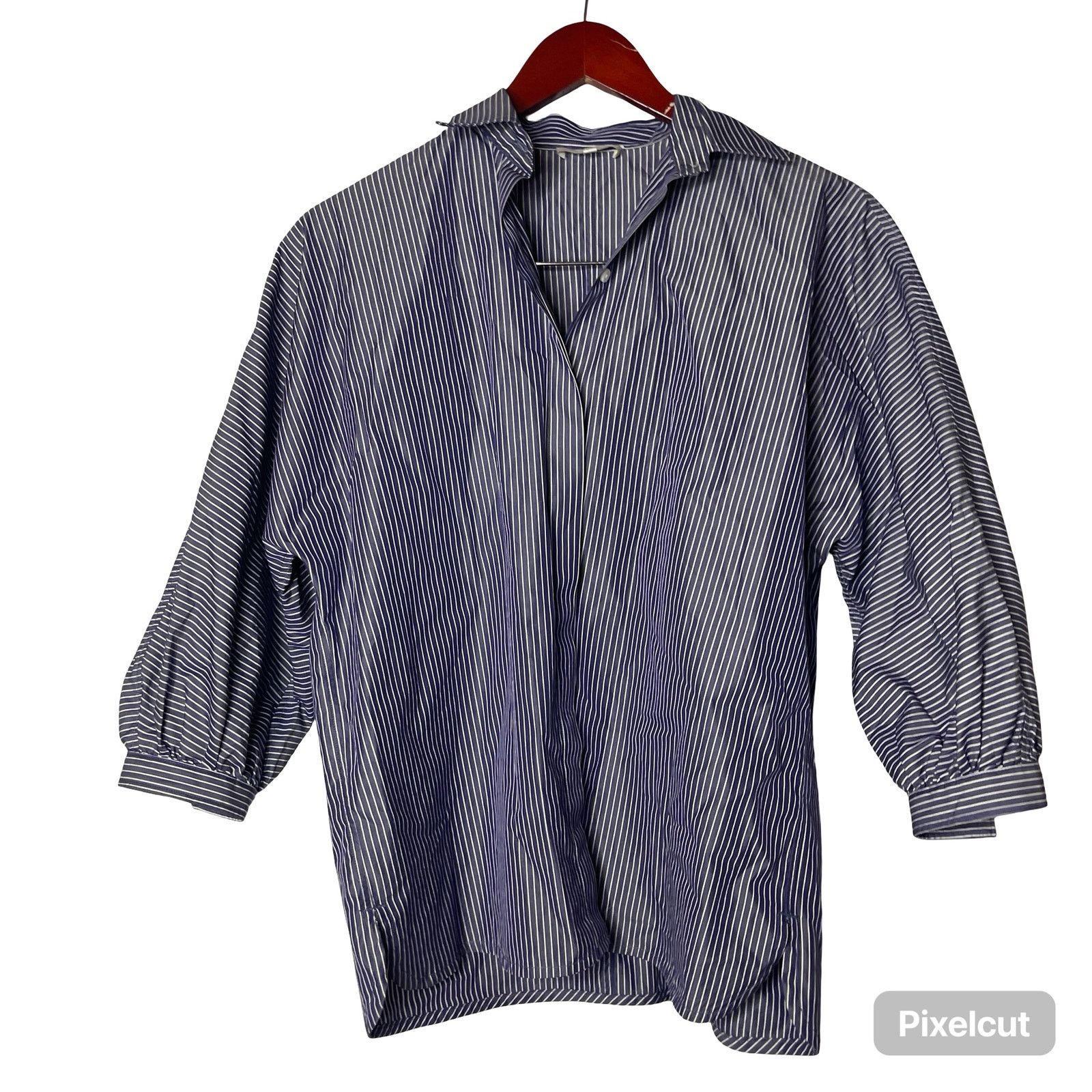 Other Ann Mashburn blue stripe button down blouse sz XS Size XS / US 0-2 / IT 36-38 - 1 Thumbnail