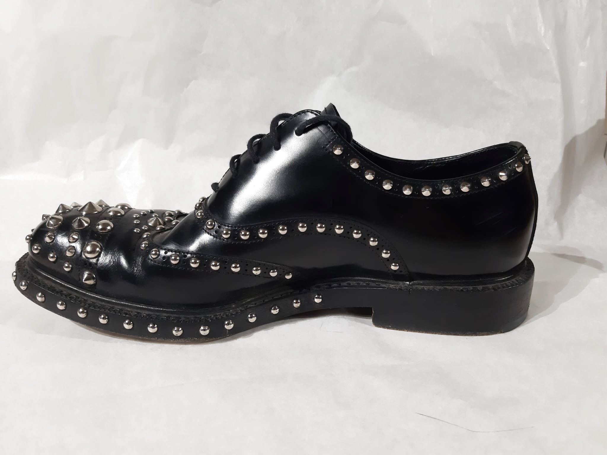 Prada FW 2009 Runway Studded Leather Derby Shoes Size US 7.5 / EU 40-41 - 8 Thumbnail