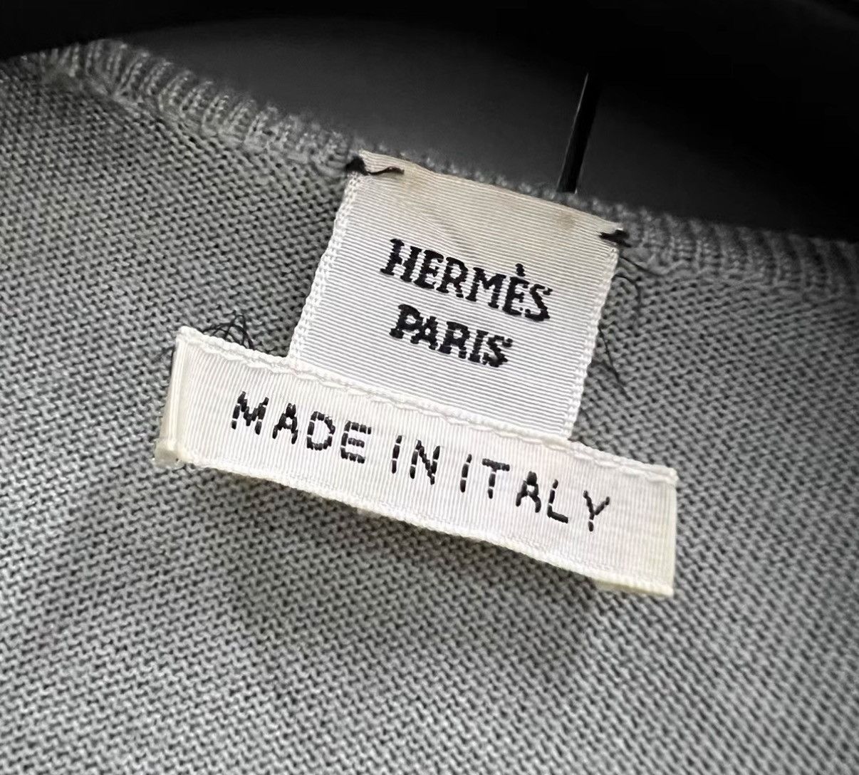 Hermes Hermès Grey Silk Spliced Fake Two-piece Cardigan J41 Size XXS / US 00 / IT 34 - 3 Thumbnail