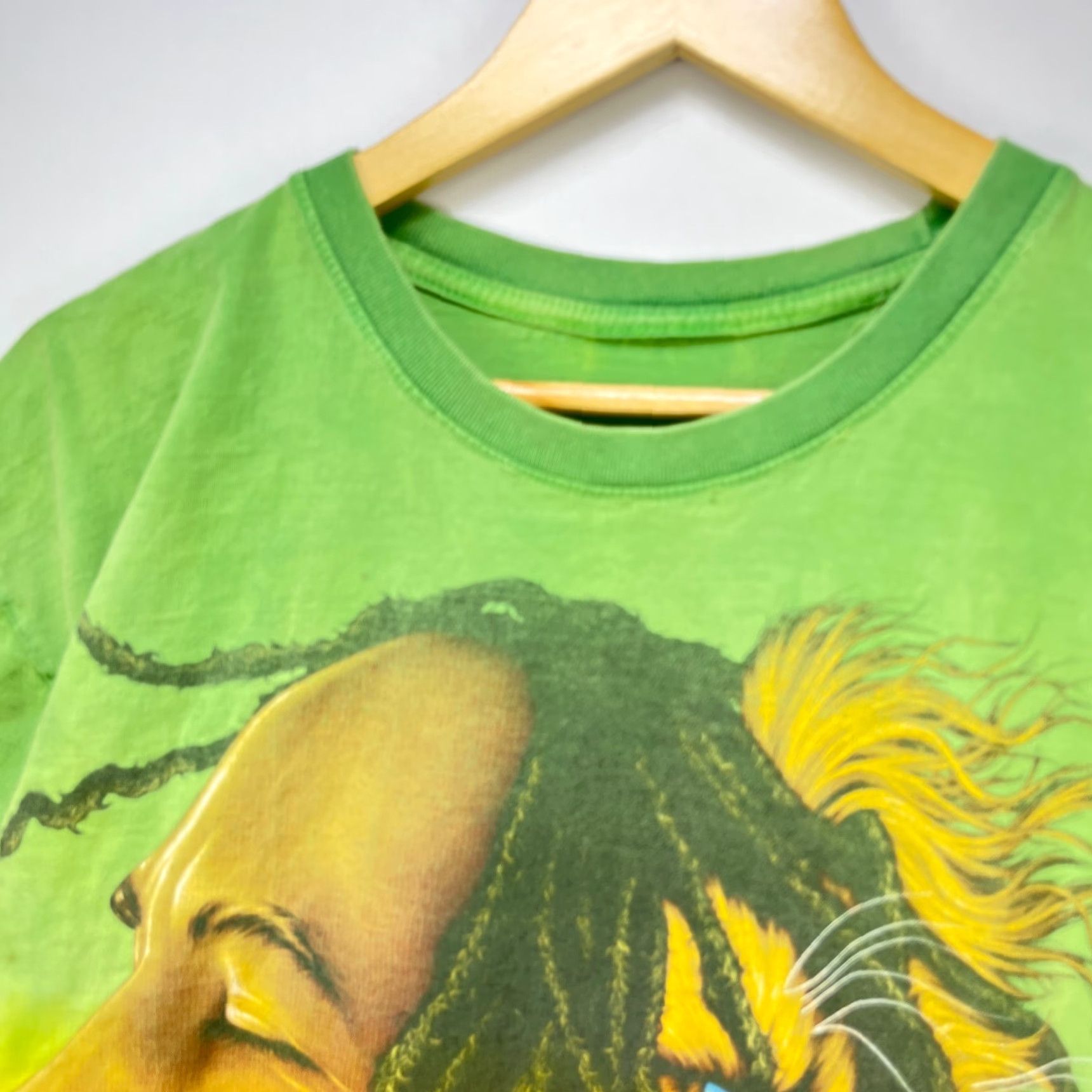 Vintage VINTAGE Bob Marley T-Shirt XL Green Men Size US XL / EU 56 / 4 - 3 Thumbnail
