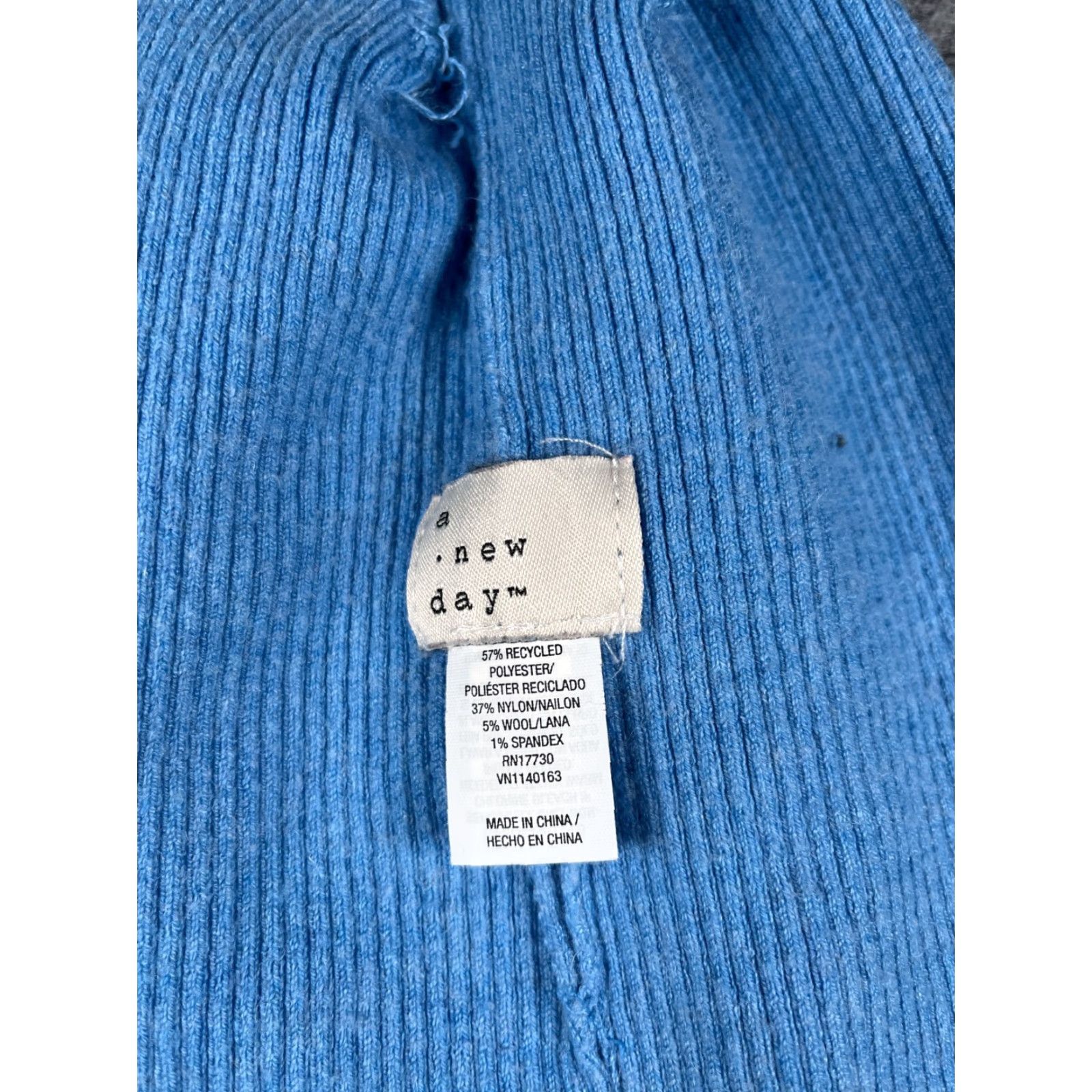 Vintage A New Day Beanie Toque Adult One Size Blue Knit Polyester Wool Blend Winter Size ONE SIZE - 6 Thumbnail