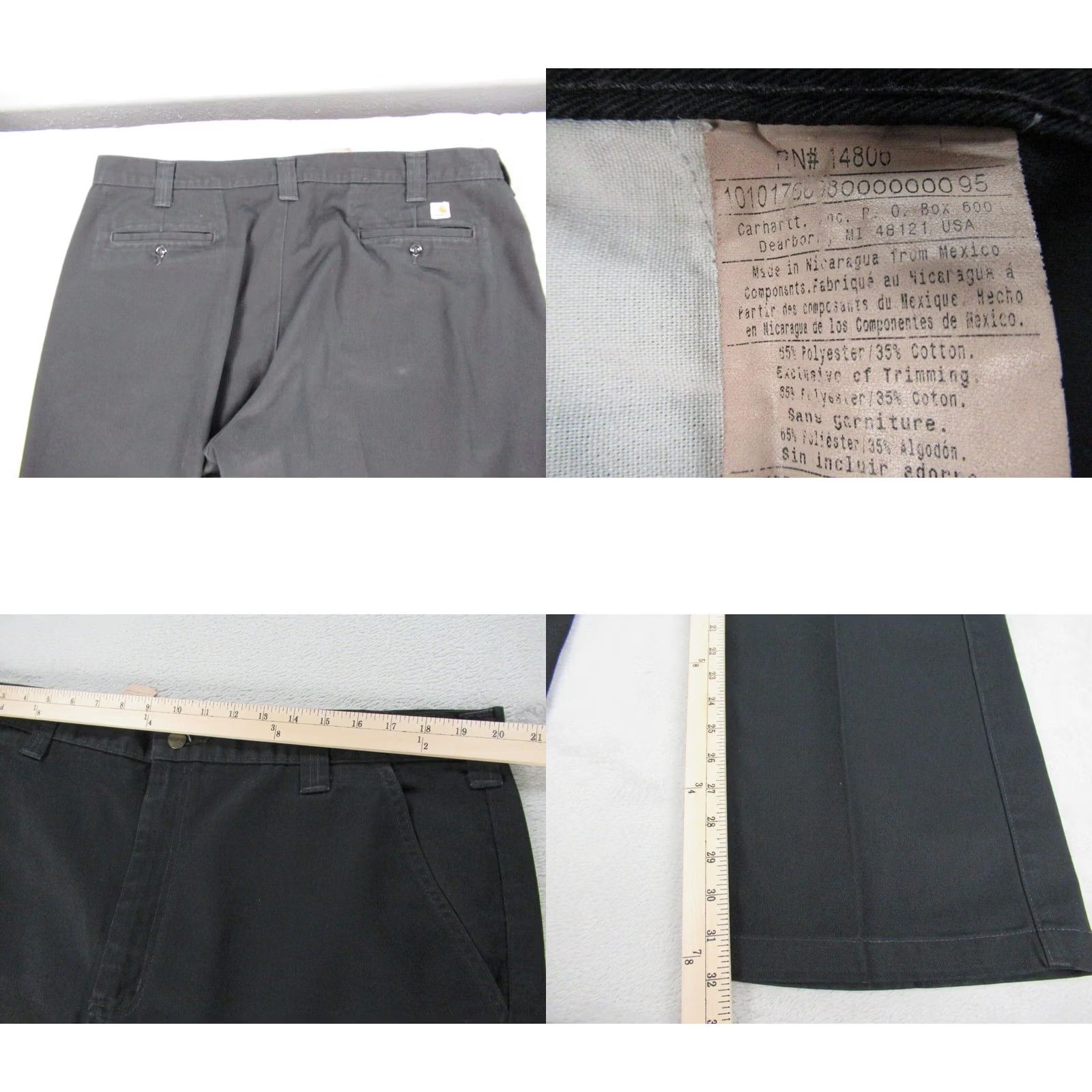 Carhartt Carhartt Pants Mens 40x32 Black Work Chino Straight Twill Slacks Zip Fly B290 Size US 40 / EU 56 - 8 Thumbnail