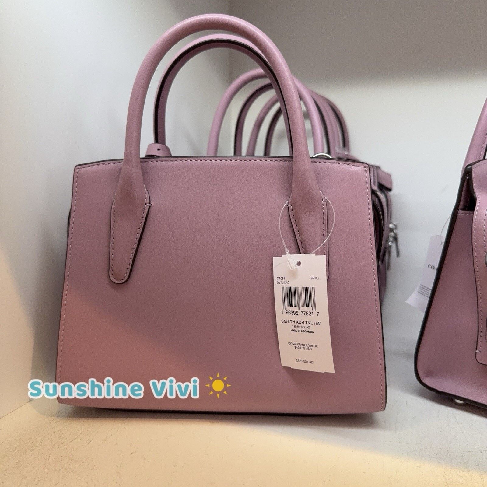 Coach NWT COACH Andrea Carryall Bag Leather CP081 Silver/Lilac Size ONE SIZE - 2 Thumbnail
