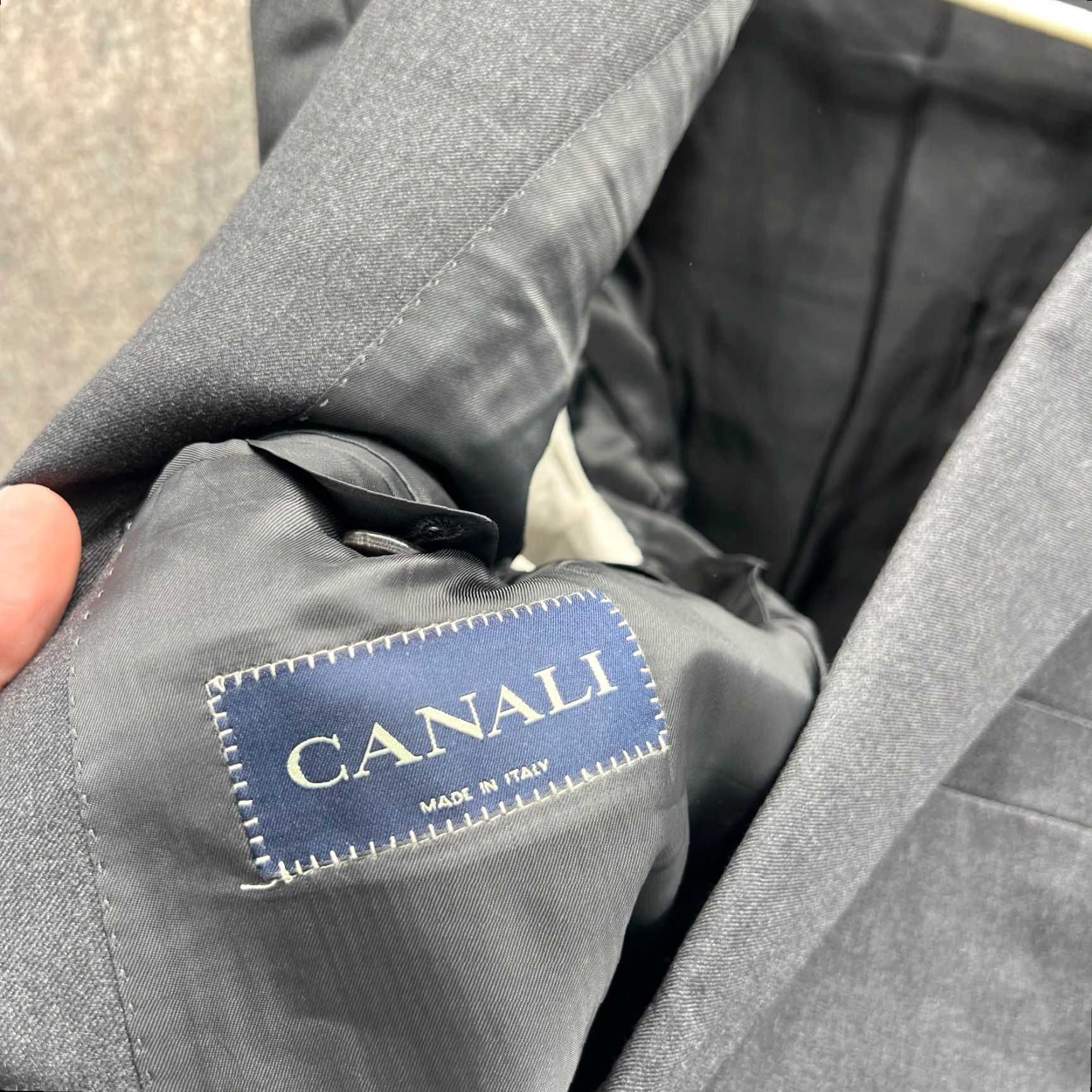 Canali Canali Blazer Men 48US/58R Black Wool Single-Breasted Two-Button Italy Vintage? No, Regular Size 48R - 7 Thumbnail