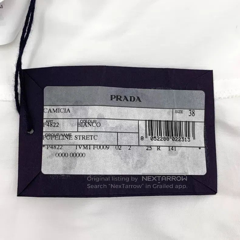 Prada Prada White bow back button design cotton long-sleeved shi Size XS / US 0-2 / IT 36-38 - 6 Thumbnail