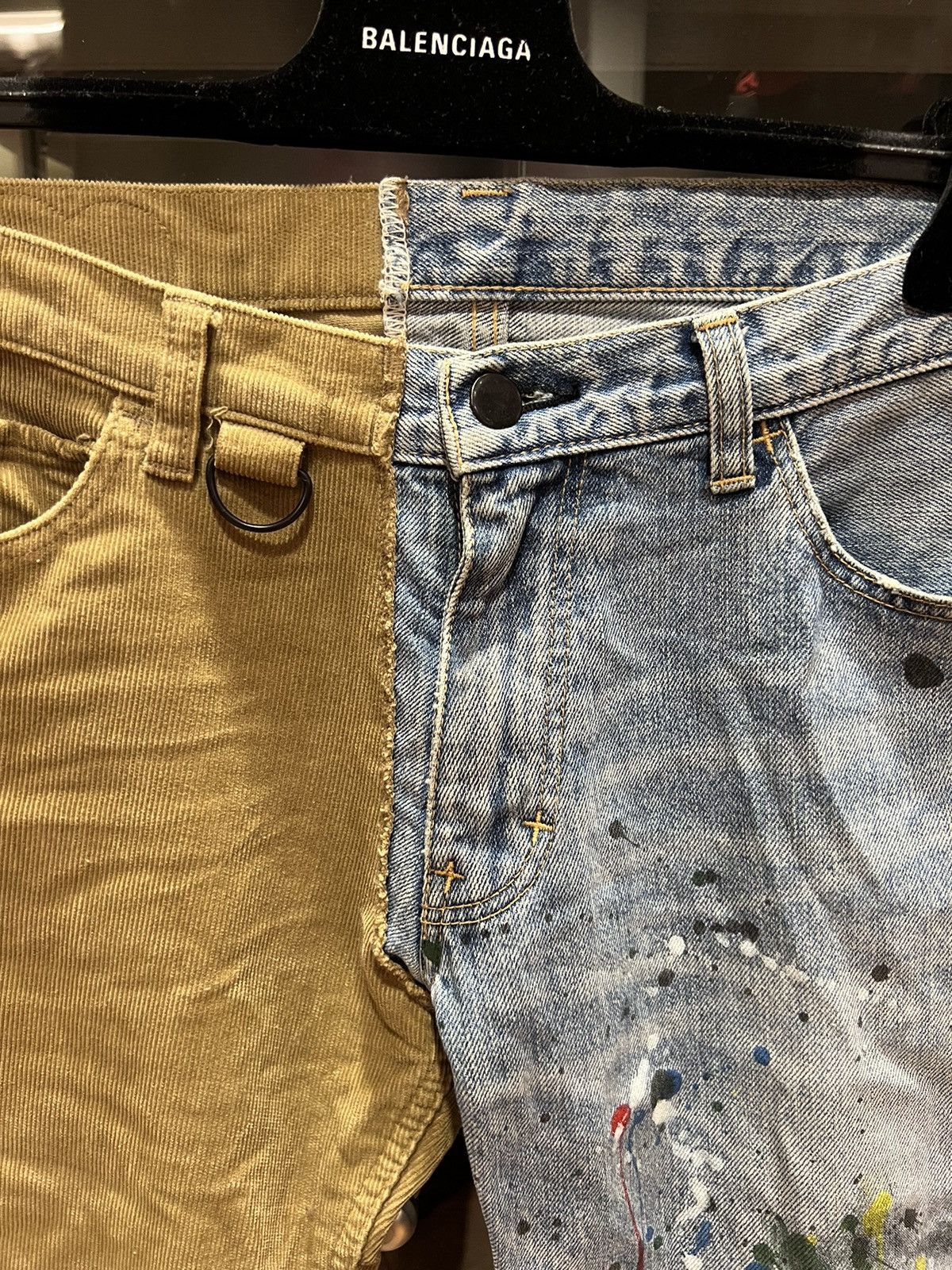 Number (N)ine Number (n)ine hybrid paint splatter denim corduroy pants Size US 30 / EU 46 - 2 Thumbnail