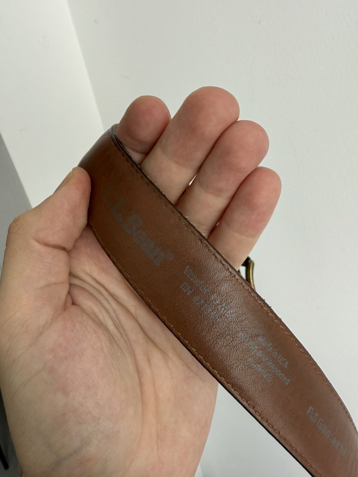 L.L. Bean Vintage L.L.Bean Made in USA Leather Belt Size ONE SIZE - 5 Thumbnail
