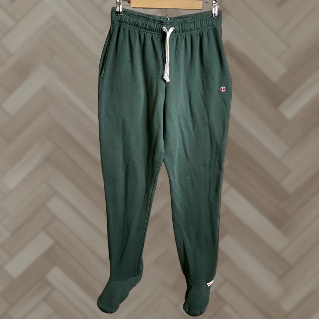 TEE JAYS Feejays Unisex Footed Sweatpants Pajama Pants M Green Footie Lounge Pants Mens Size US 31 - 1 Thumbnail