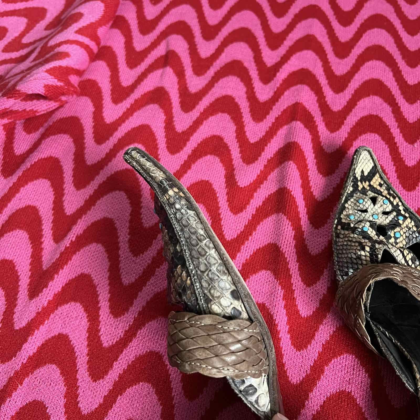 Designer × Leather × Vintage AKETOHN python Leather Heels Printed Italy Size 38 Size US 8 / IT 38 - 10 Thumbnail