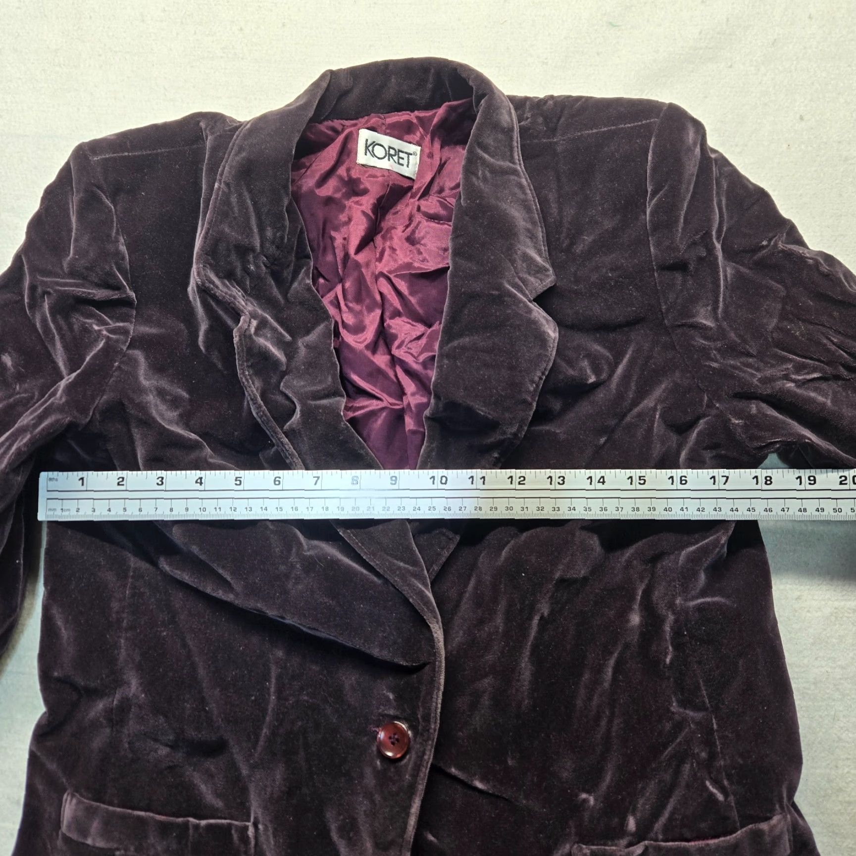 Vintage Koret Of California Jacket Burgundy Velvet Womens Blazer with Pockets Vintage M Size M / US 6-8 / IT 42-44 - 5 Thumbnail
