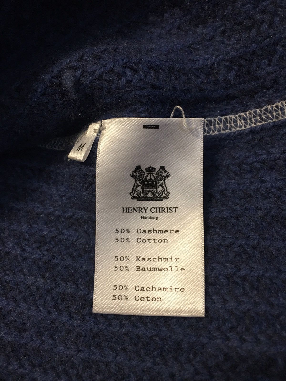 Other Henry Christ Hamburg Blue Cotton Cashmere Knit Sweater Size M / US 6-8 / IT 42-44 - 10 Thumbnail